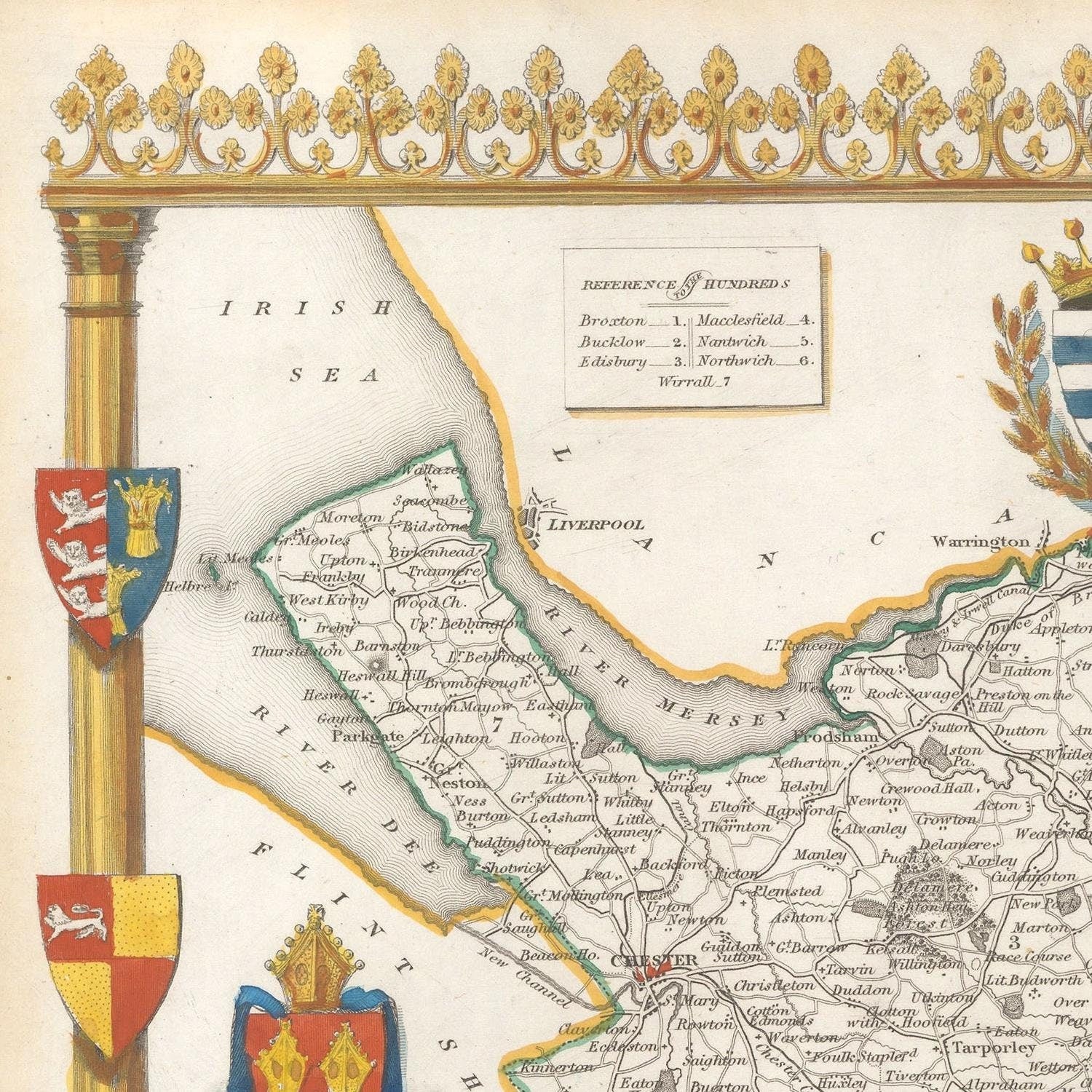 detail of the map from the top left corner