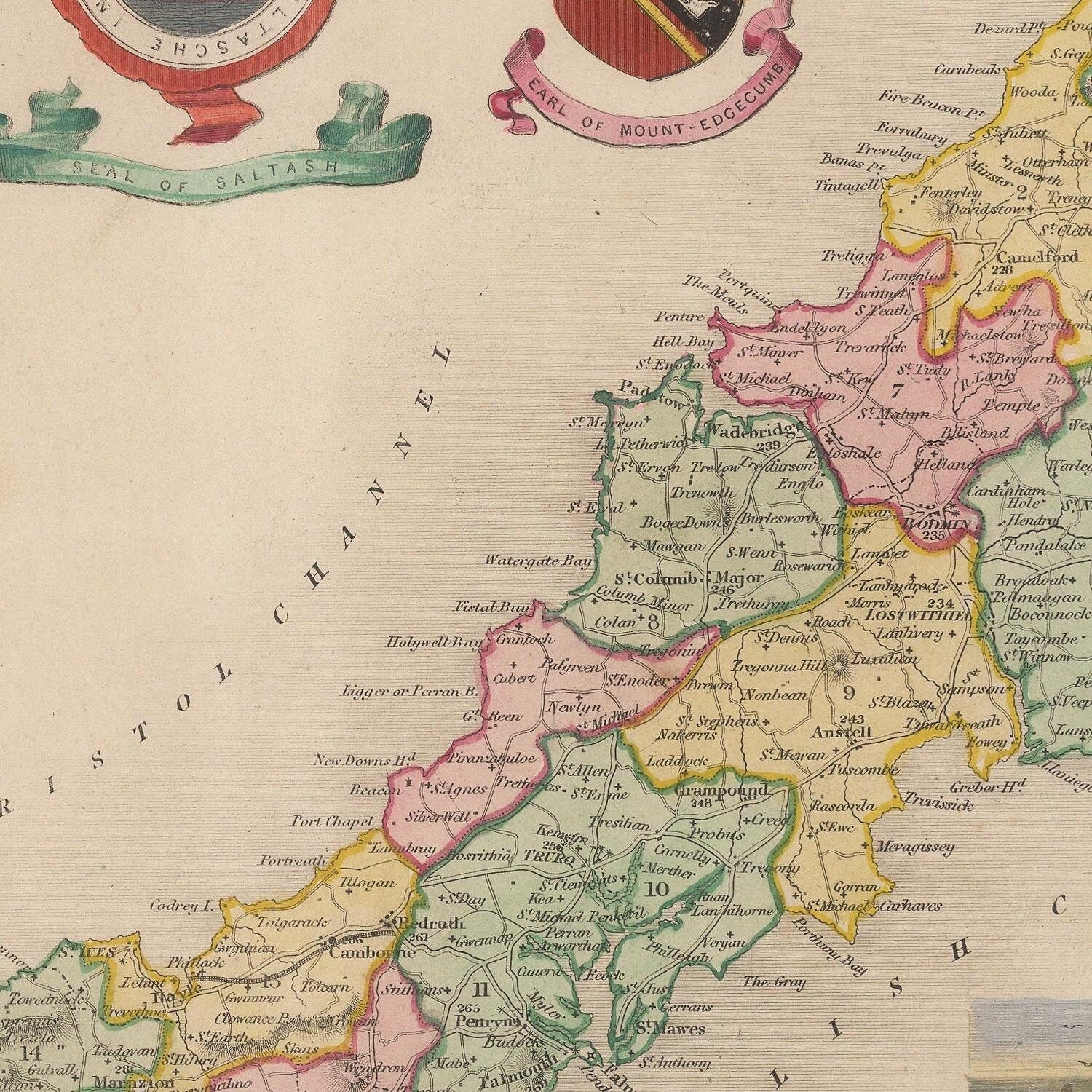 detail of the map from the centre 