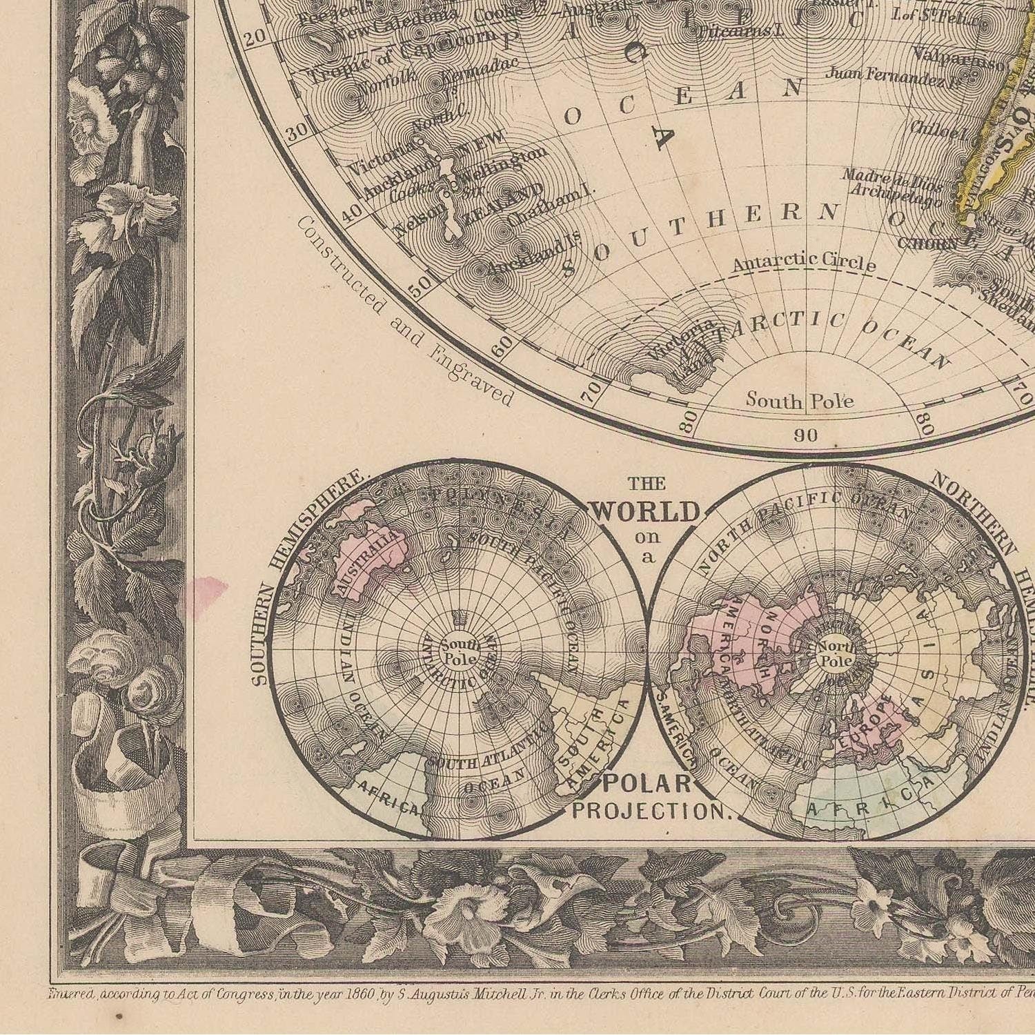 detail of the map from the bottom left corner