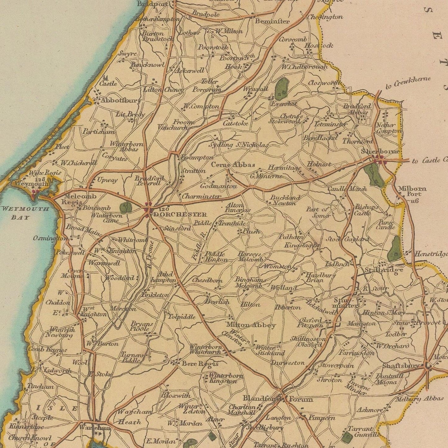 detail of the map from the centre 