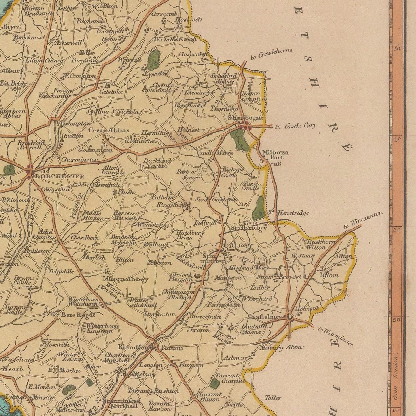 detail of the map from the centre left