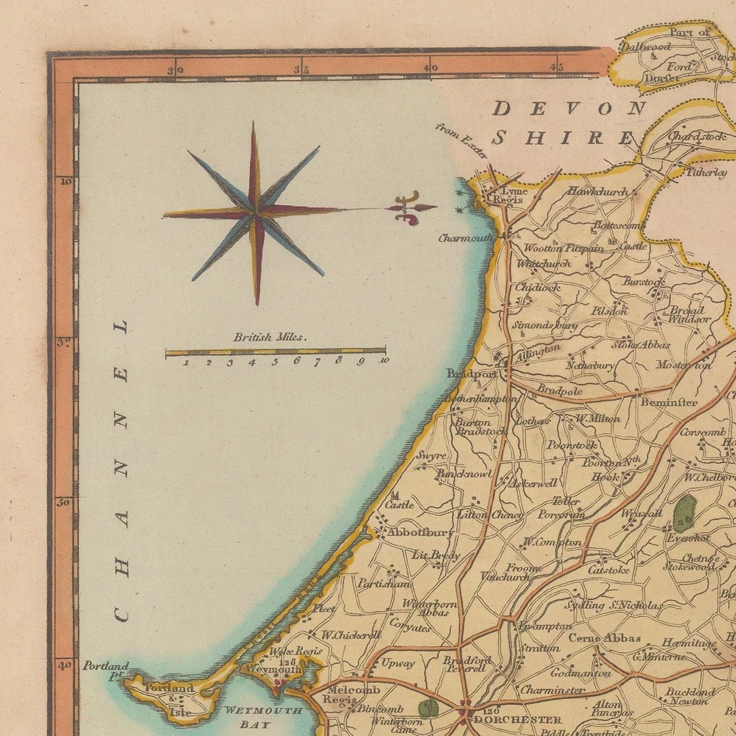 detail of the map from the top left corner