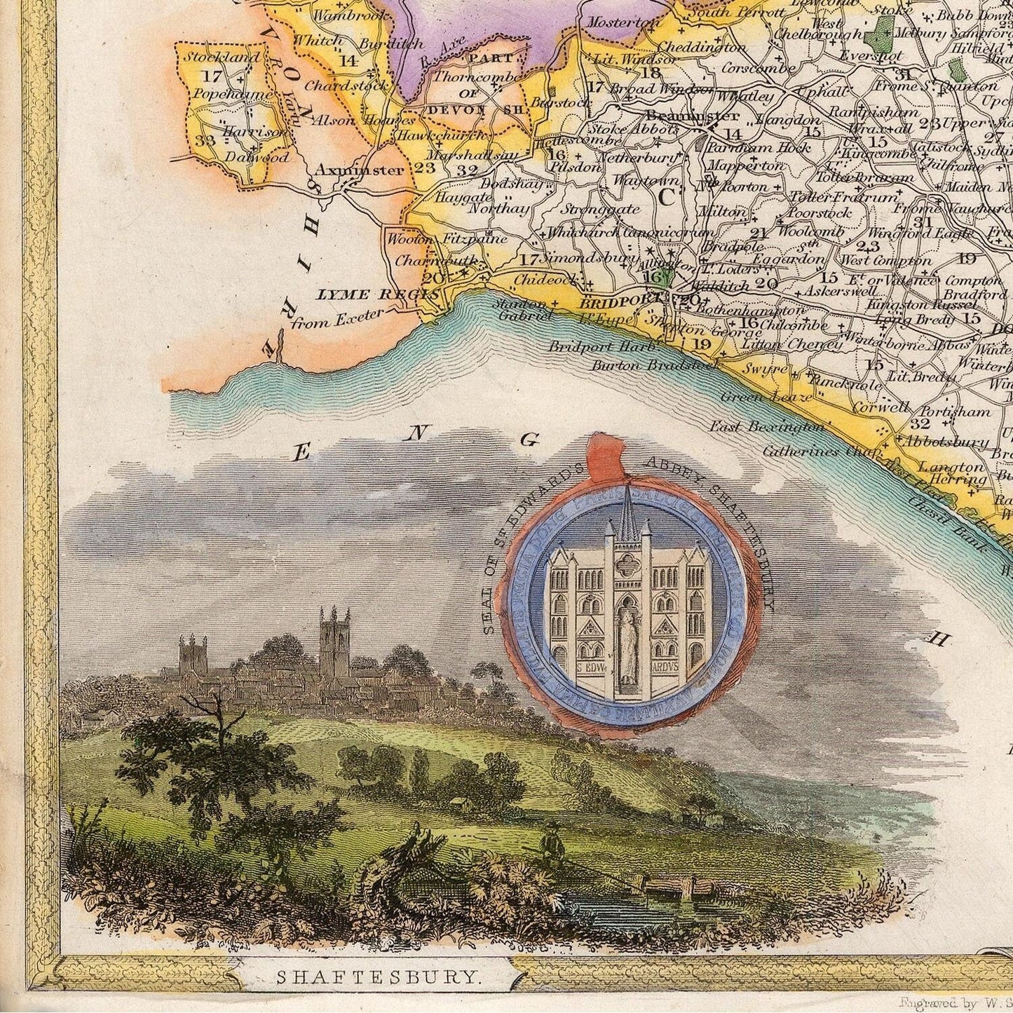 detail of the map from the bottom left corner