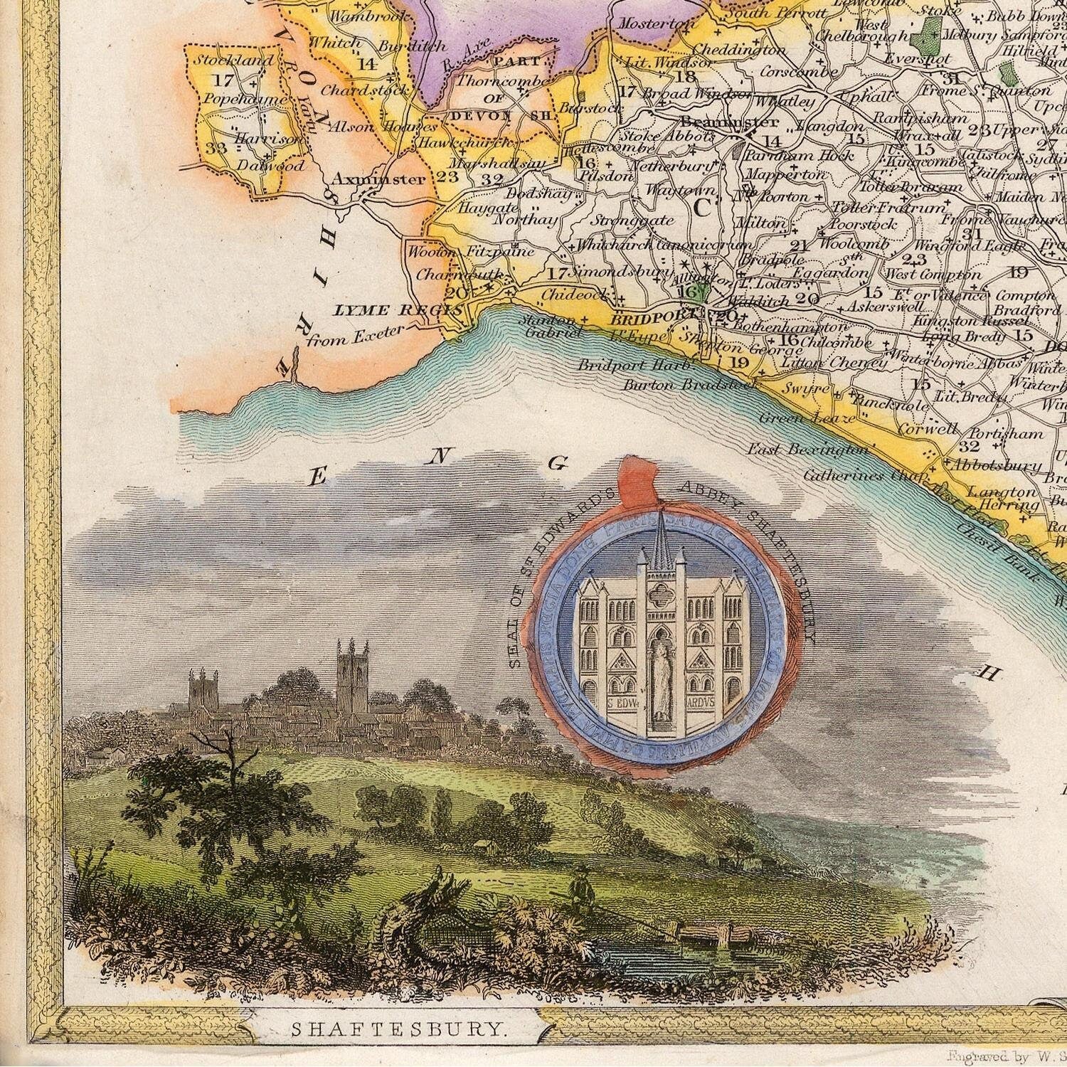 detail of the map from the bottom left corner