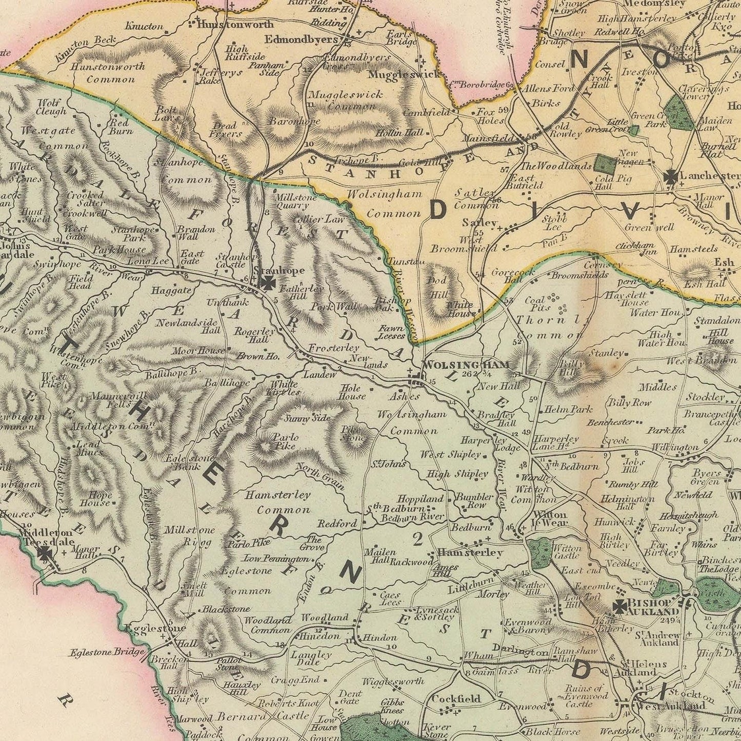 detail of the map from the centre left