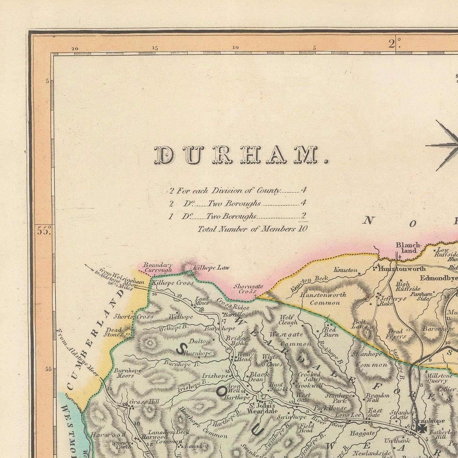 detail of the map from the top left corner