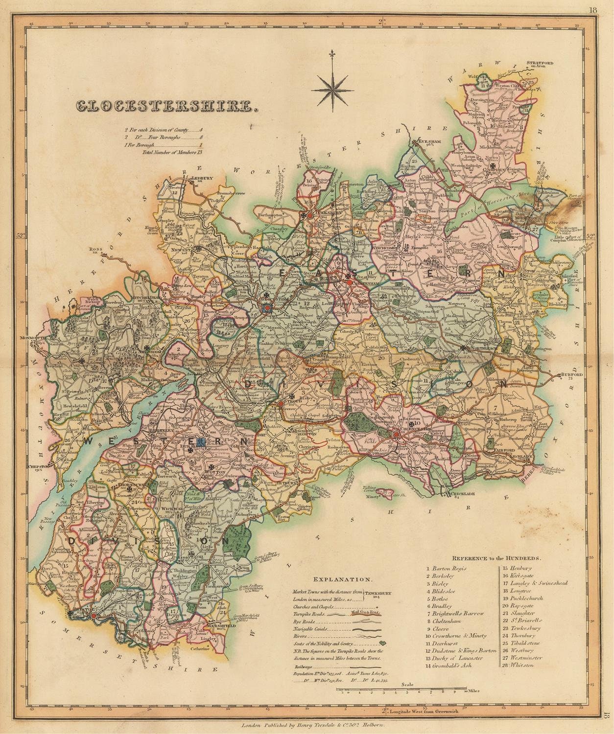 presentation of the map reproduction without a frame