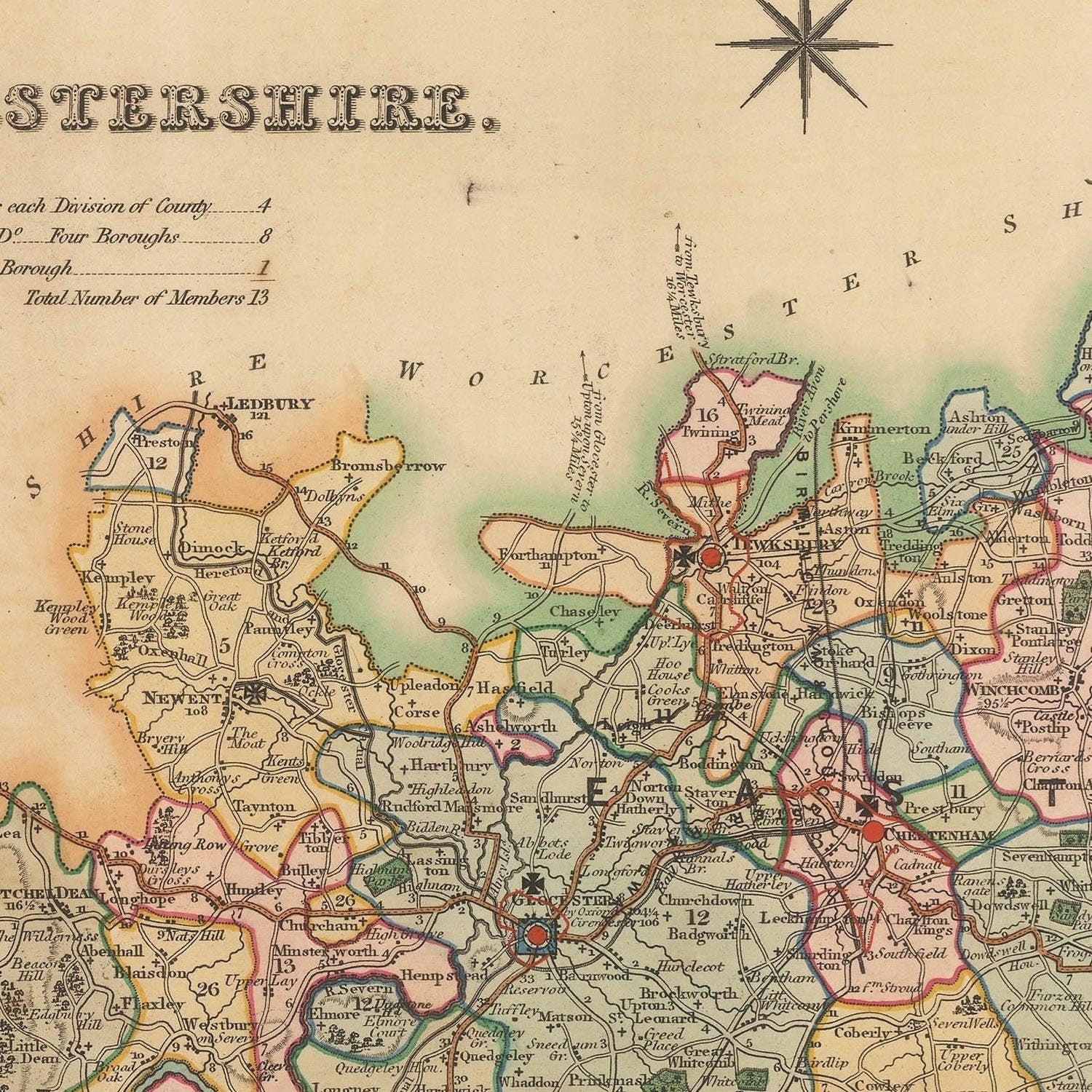 detail of the map from the centre left