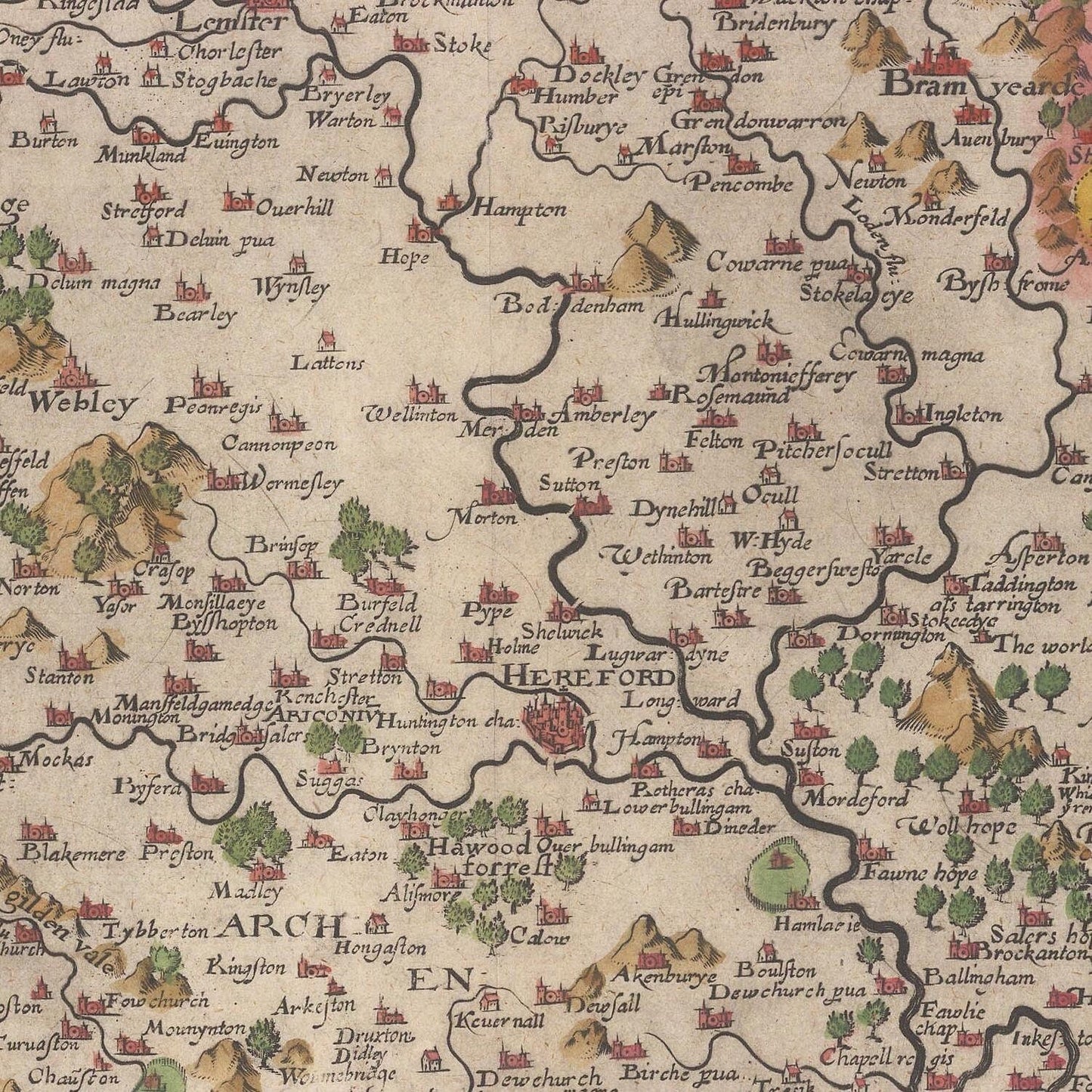 detail of the map from the centre 