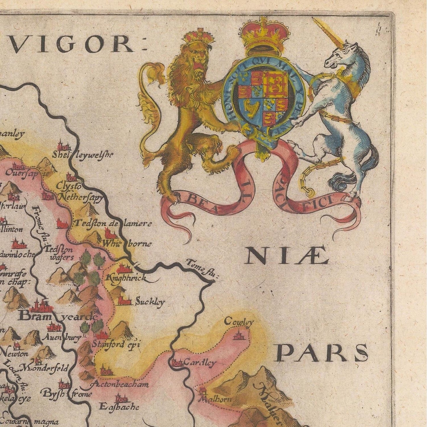 detail of the map from the top right corner