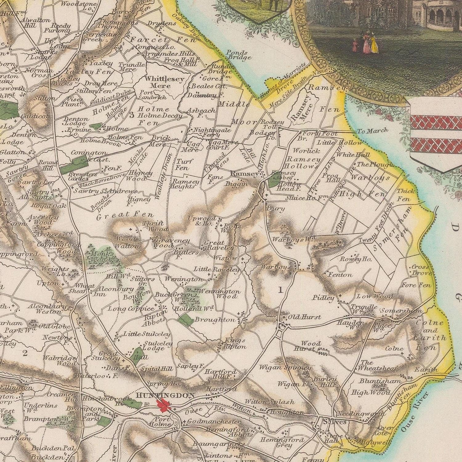 detail of the map from the centre left