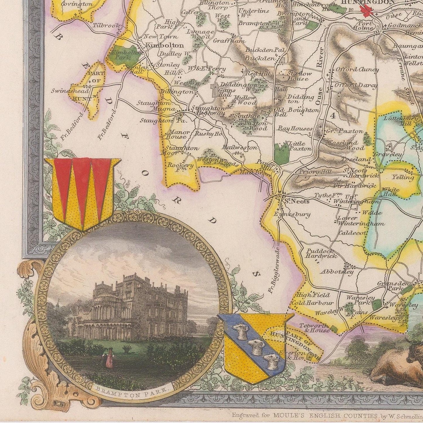 detail of the map from the bottom left corner