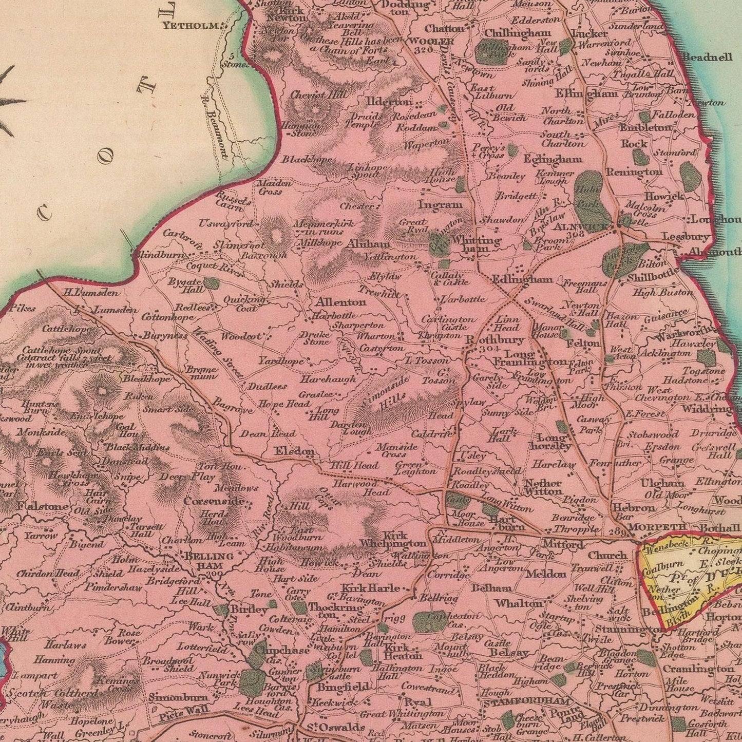 detail of the map from the centre 