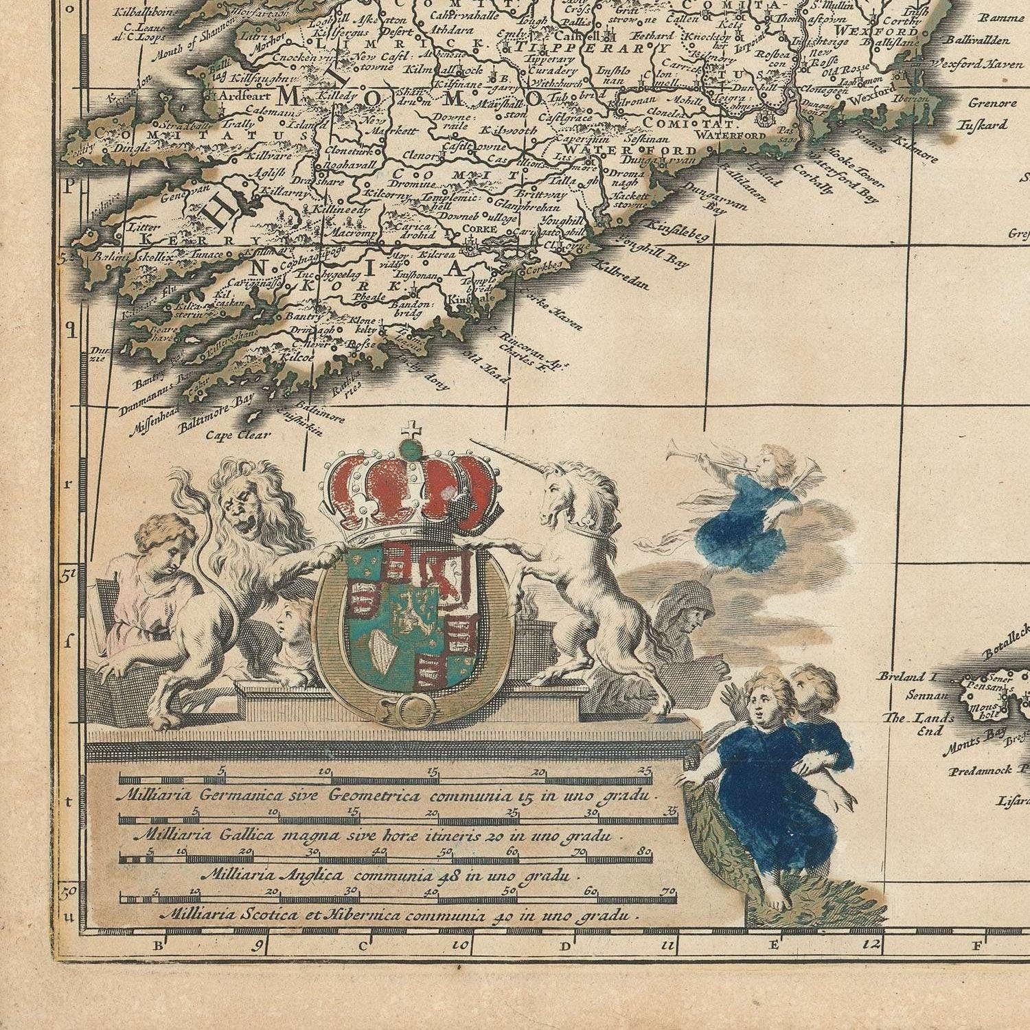 detail of the map from the bottom left corner