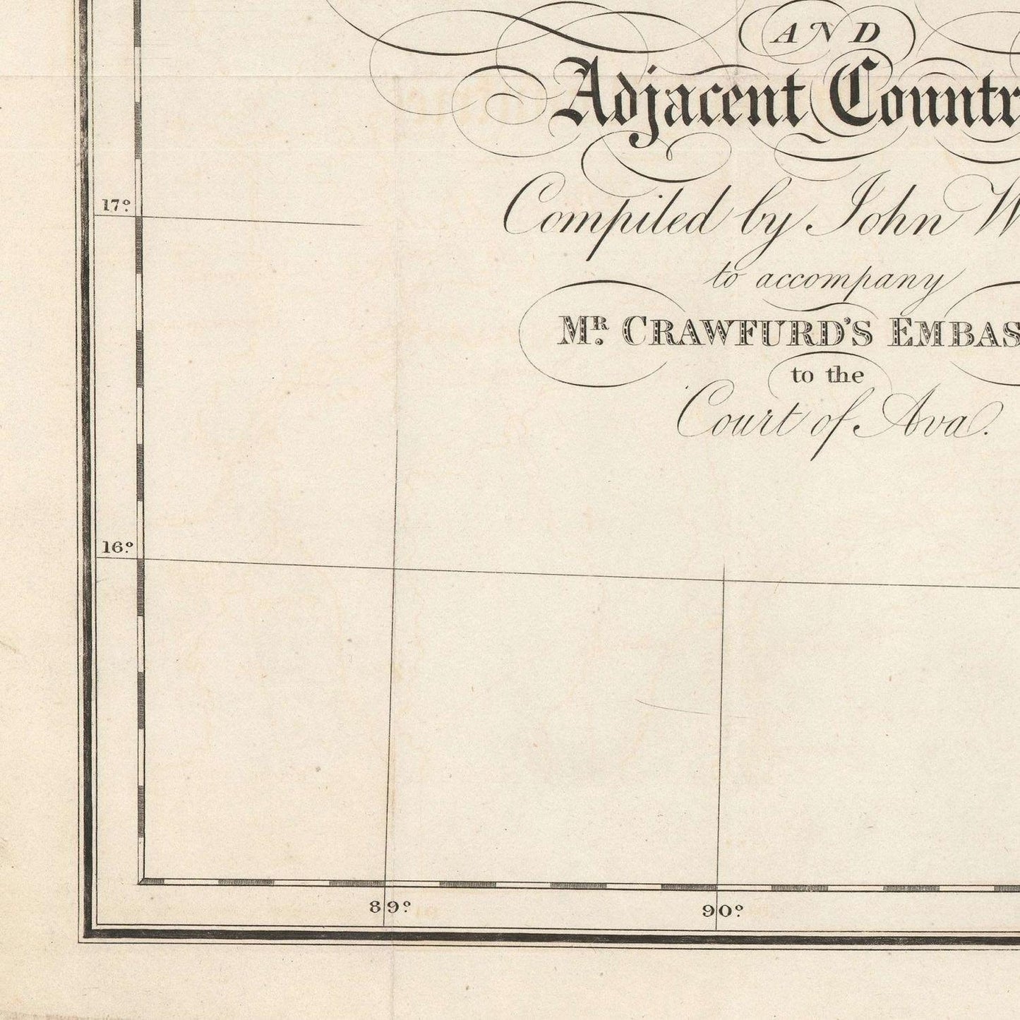 detail of the map from the bottom left corner