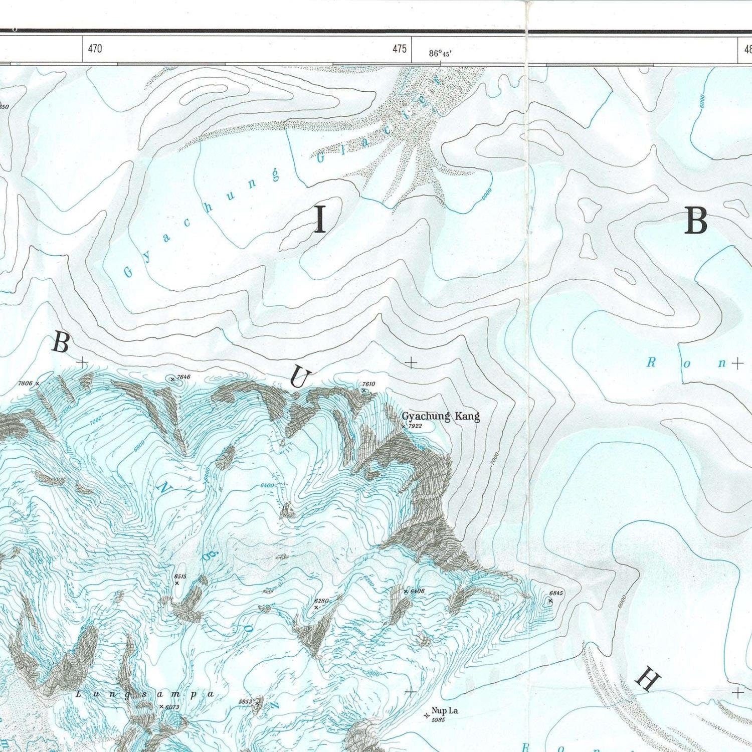 detail of the map from the centre left