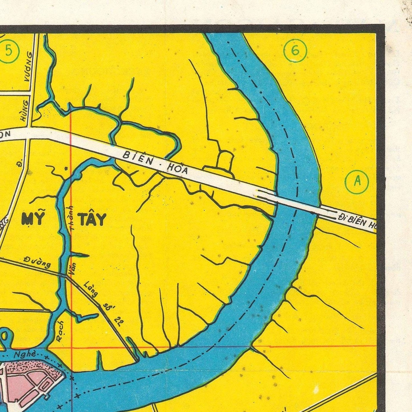 detail of the map from the top right corner