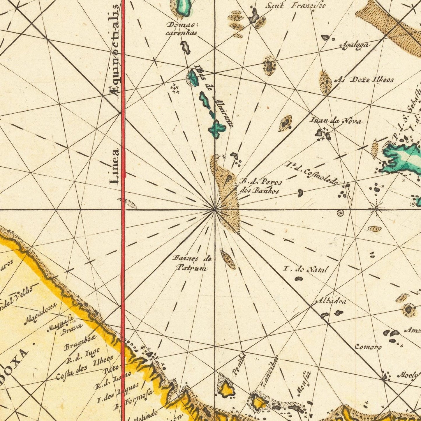 detail of the map from the centre 