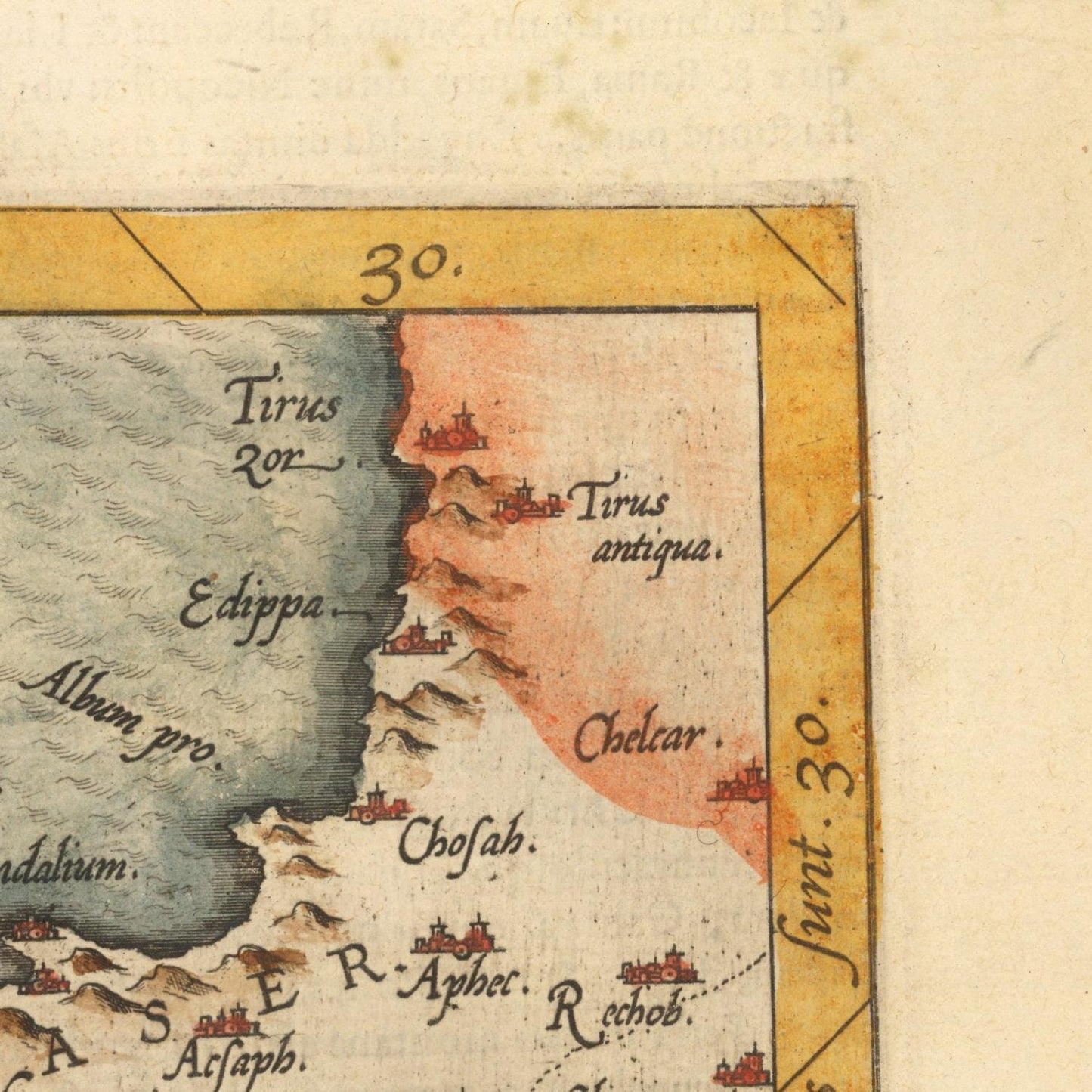 detail of the map from the top right corner