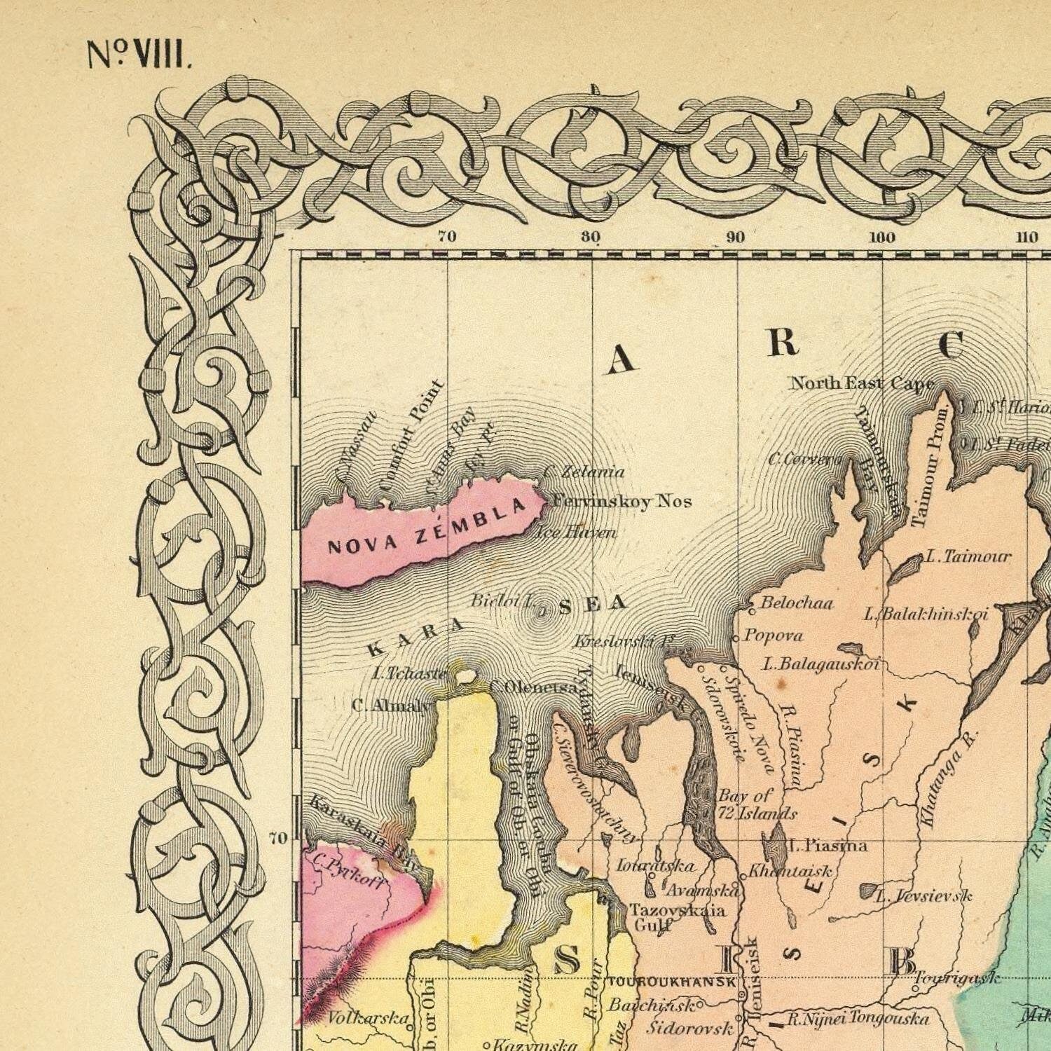 detail of the map from the top left corner