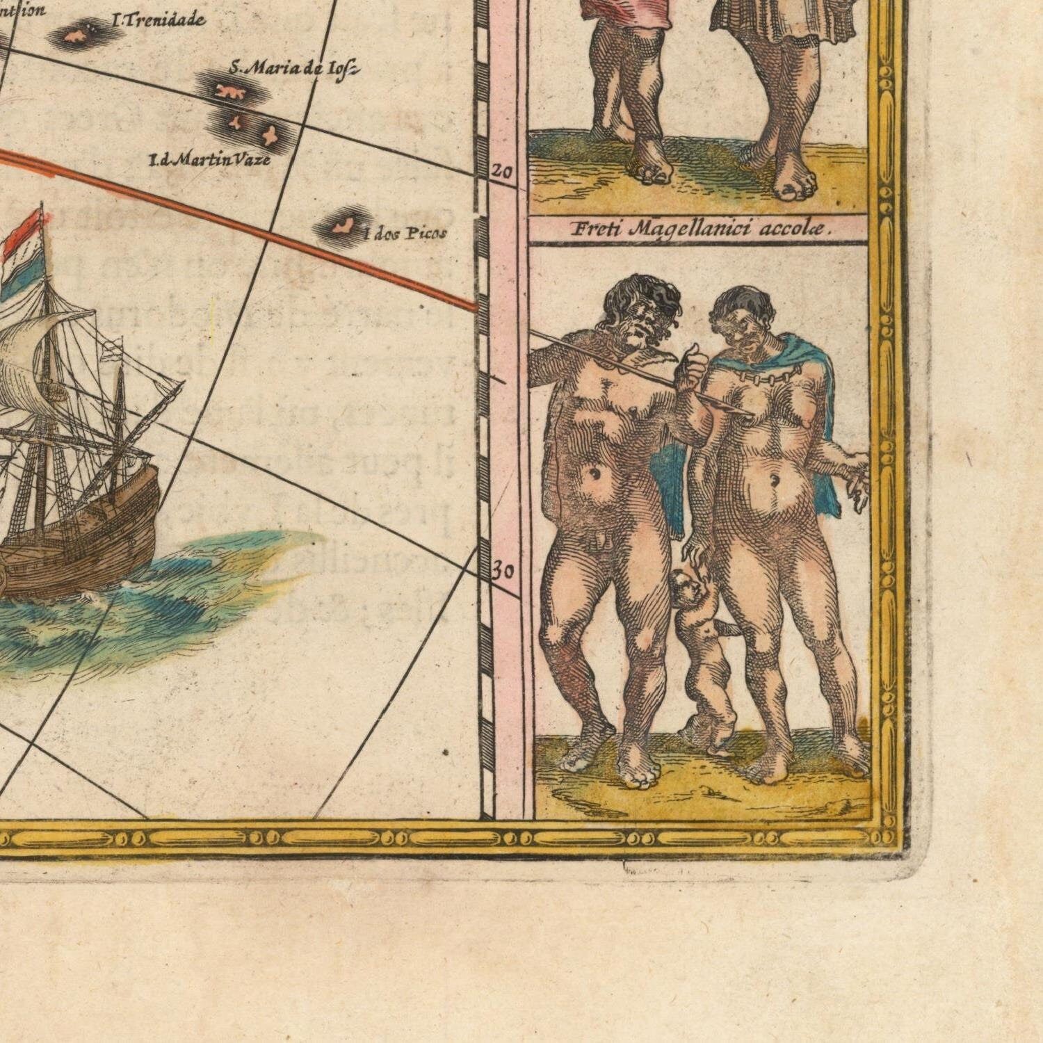 detail of the map from the bottom right corner