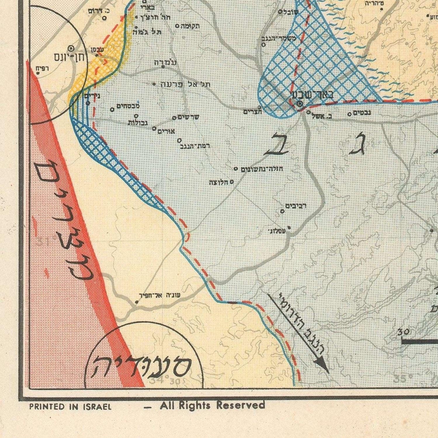 detail of the map from the bottom left corner