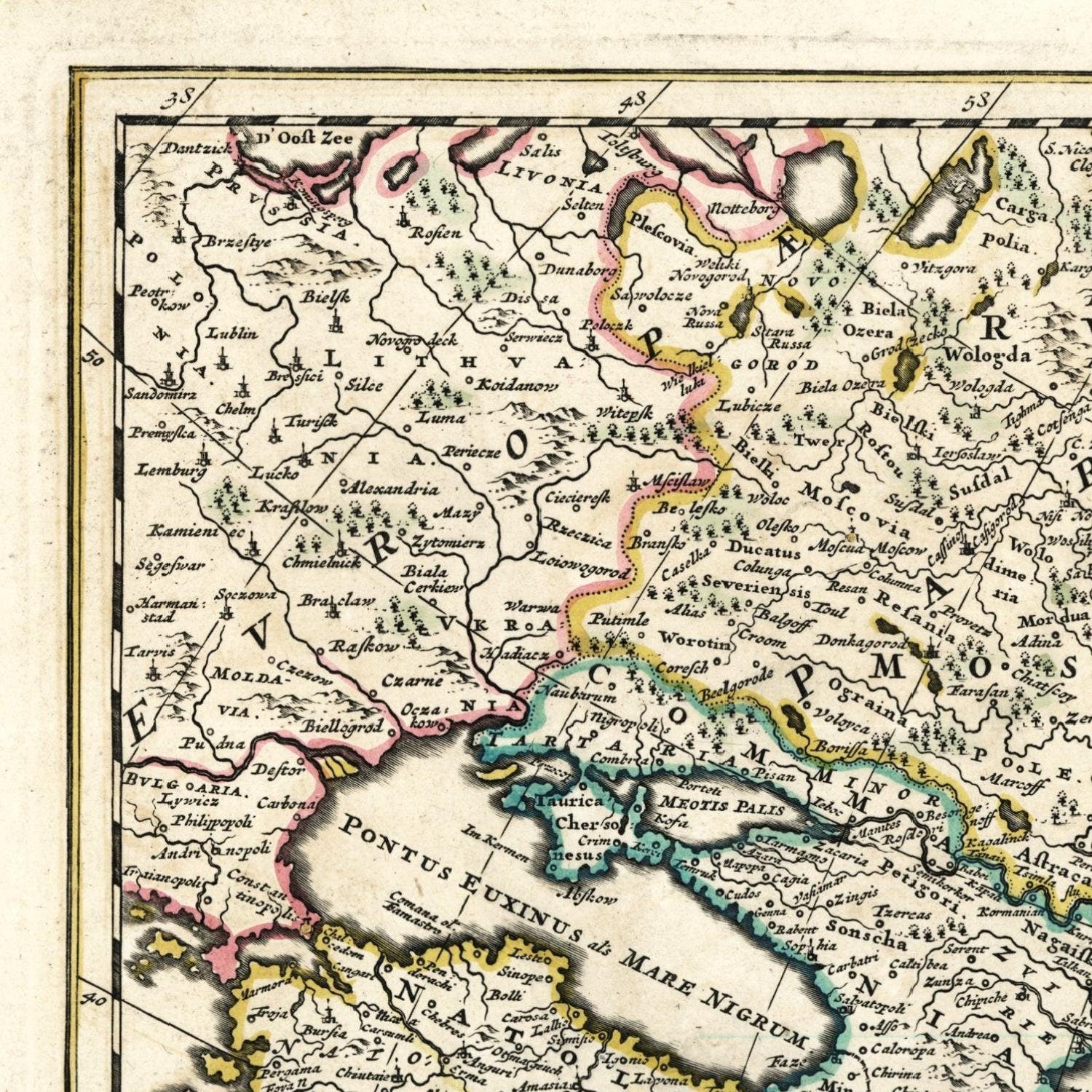 detail of the map from the top left corner