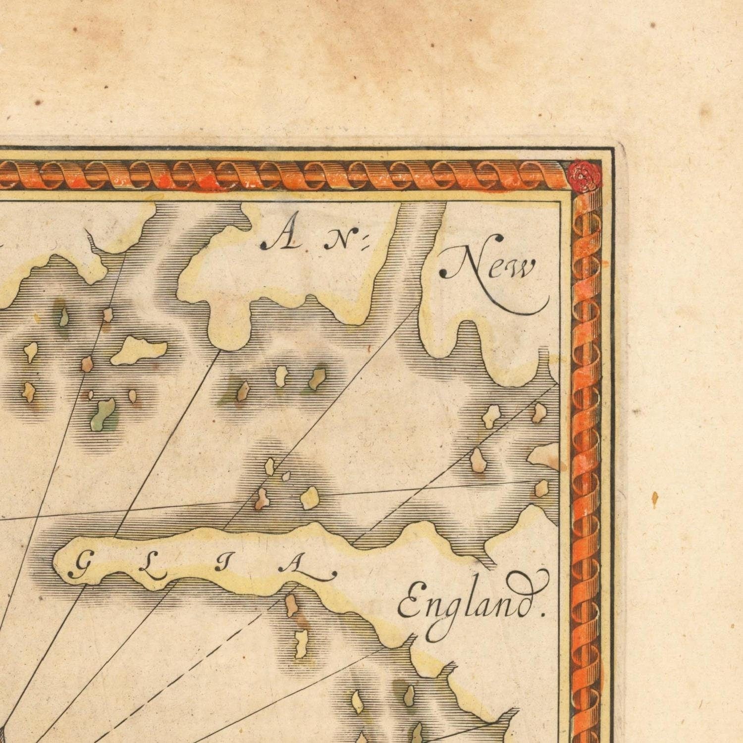 detail of the map from the top right corner