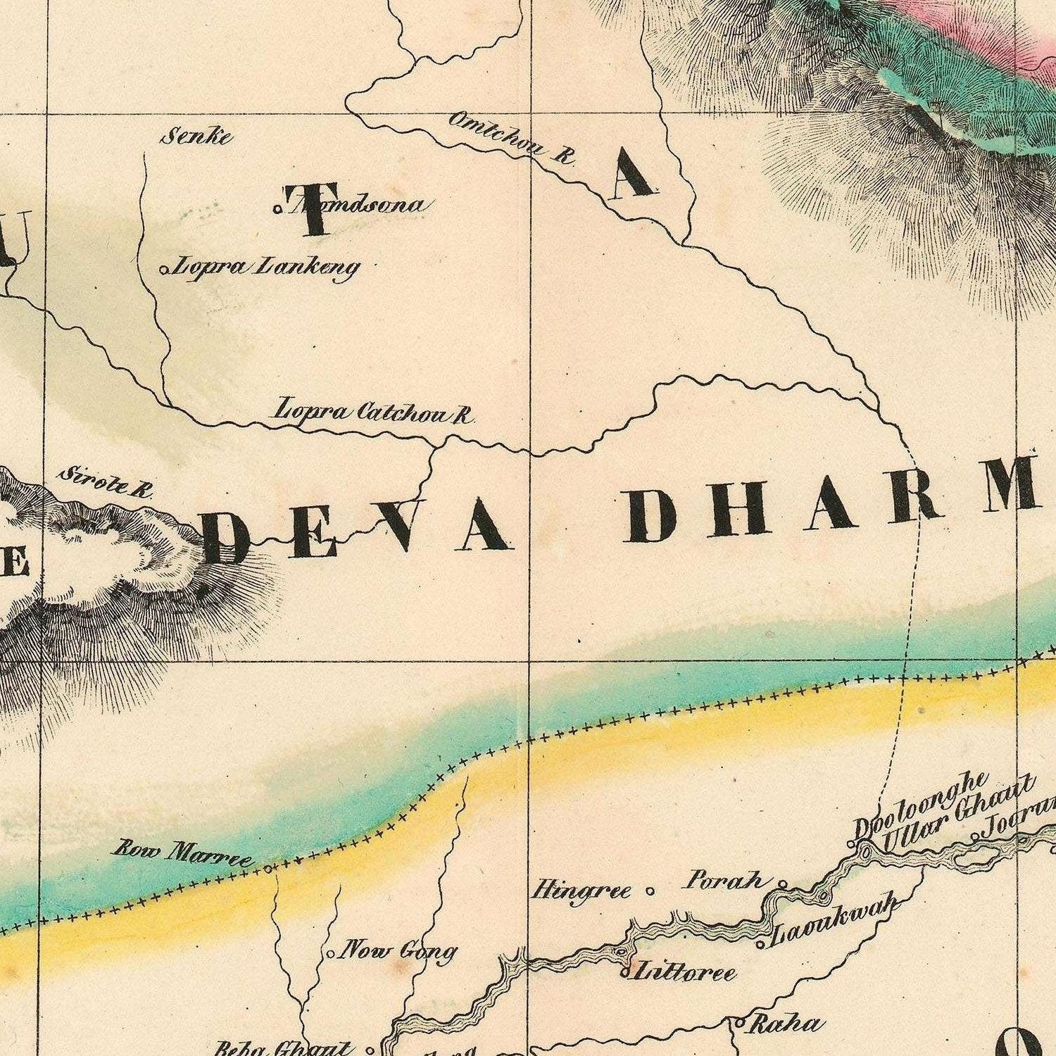 detail of the map from the centre 