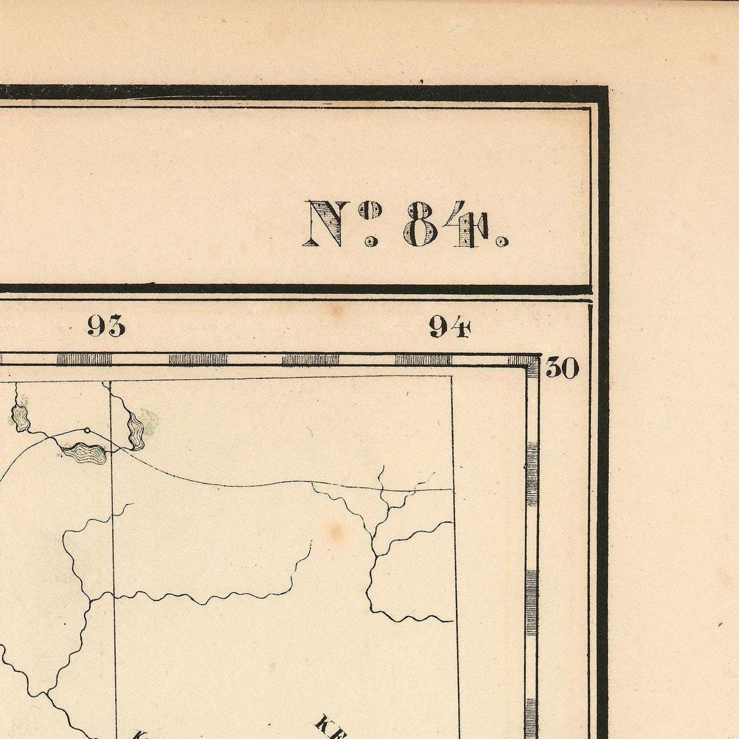 detail of the map from the top right corner