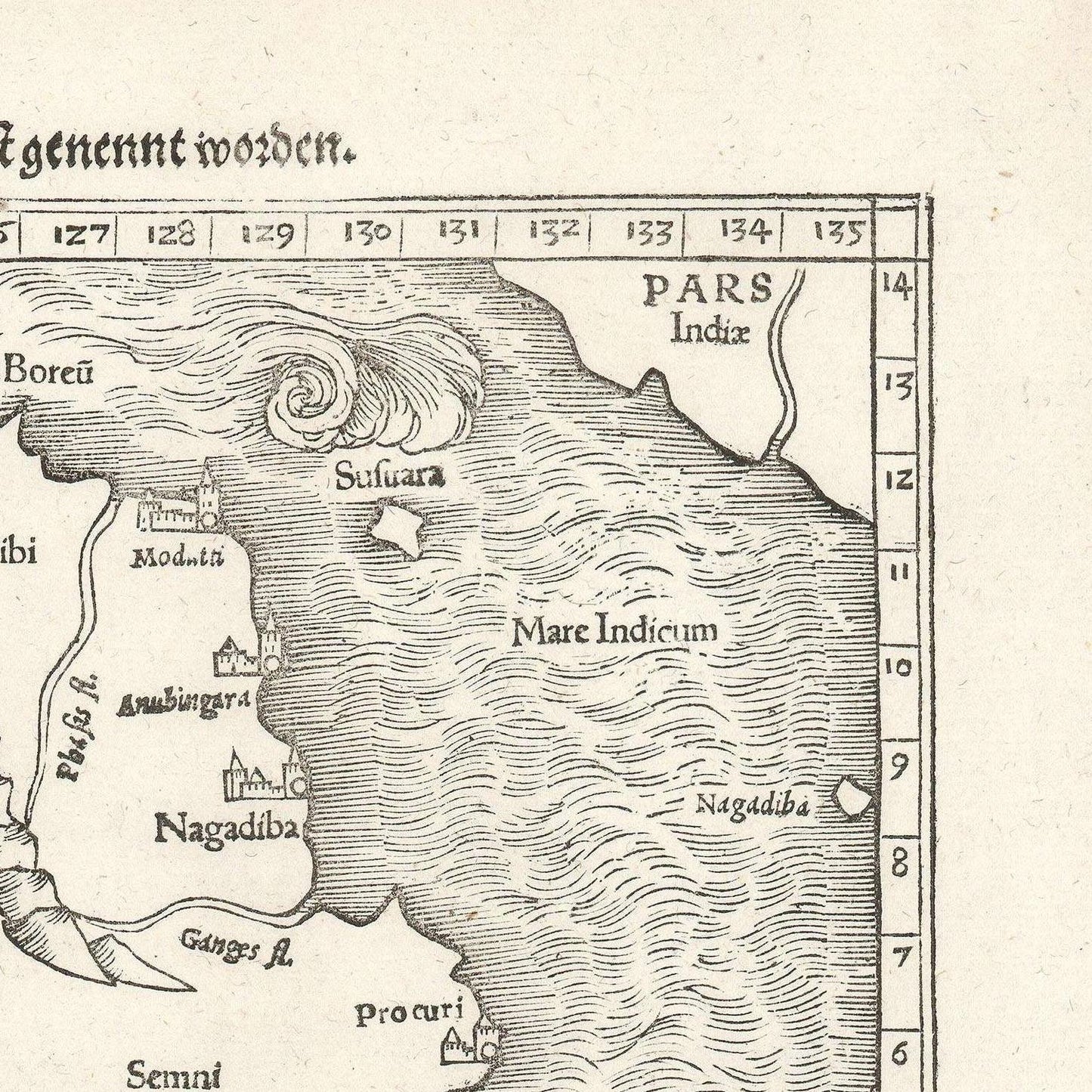 detail of the map from the top right corner