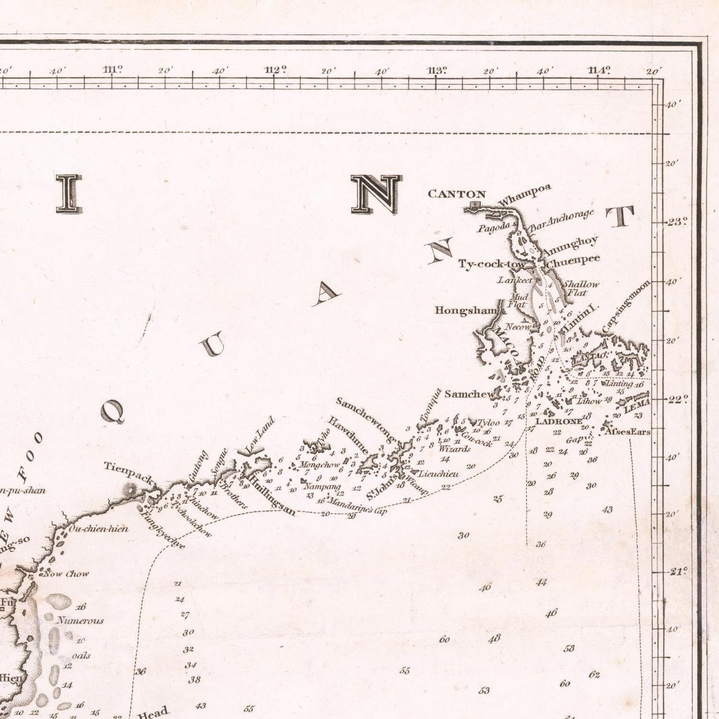 detail of the map from the top right corner