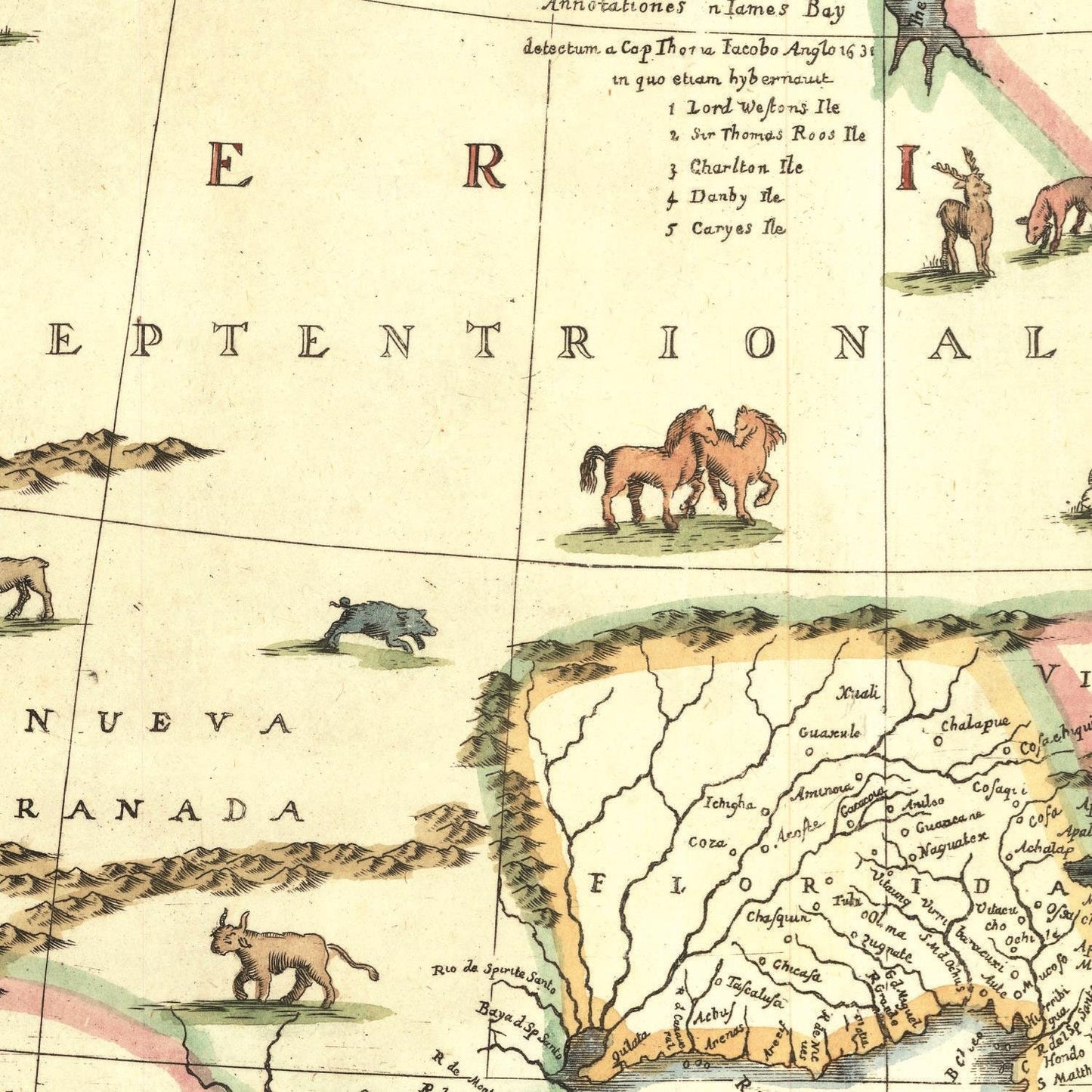 detail of the map from the centre left