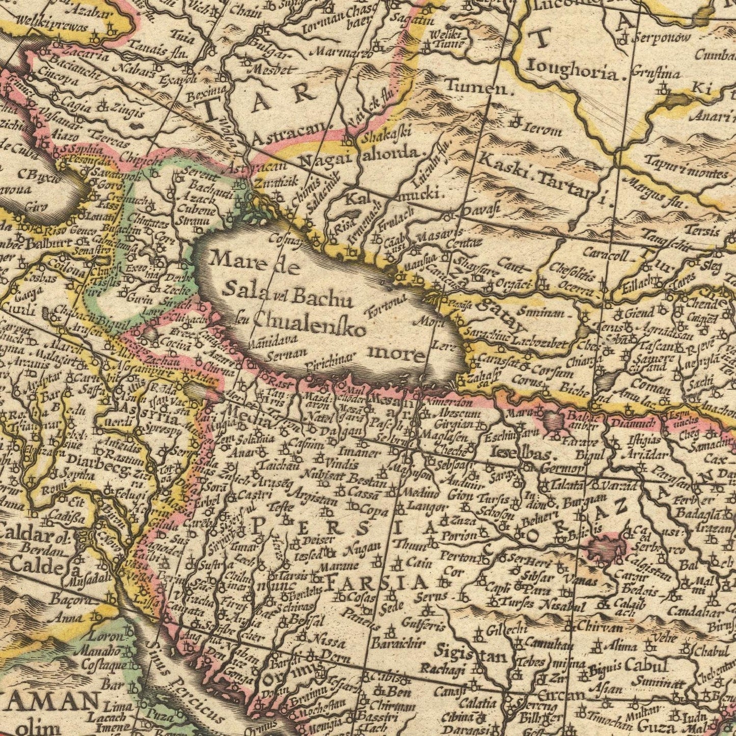 detail of the map from the centre left