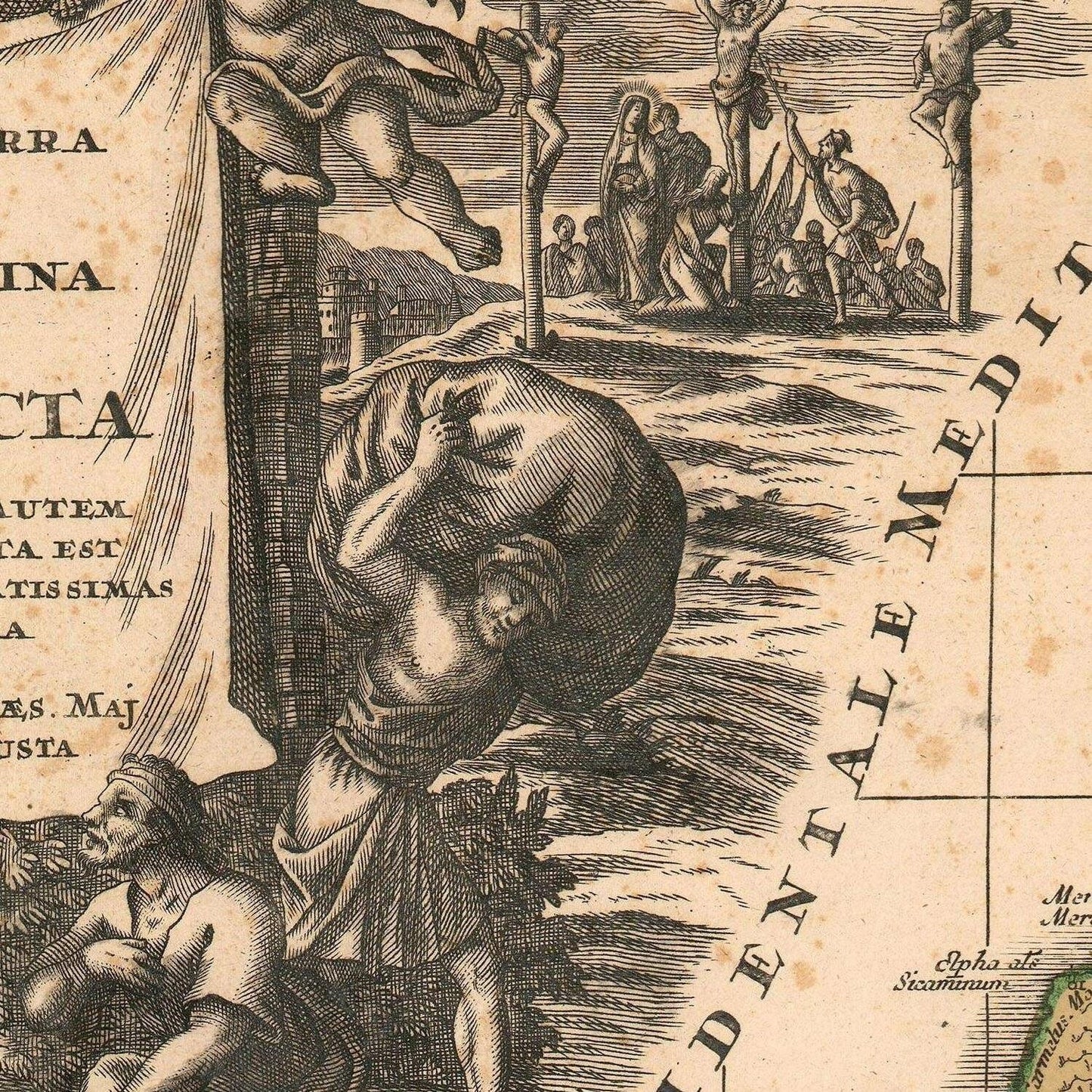 detail of the map from the centre left