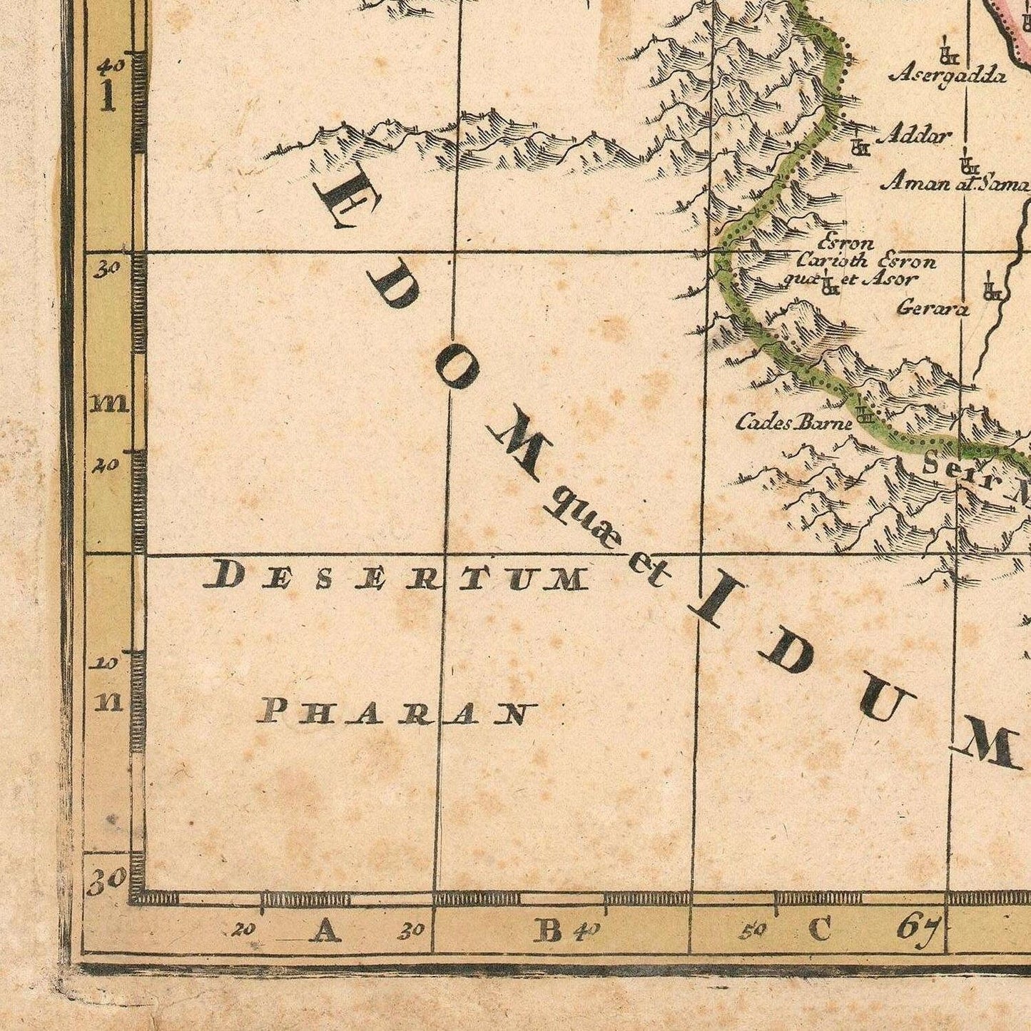 detail of the map from the bottom left corner