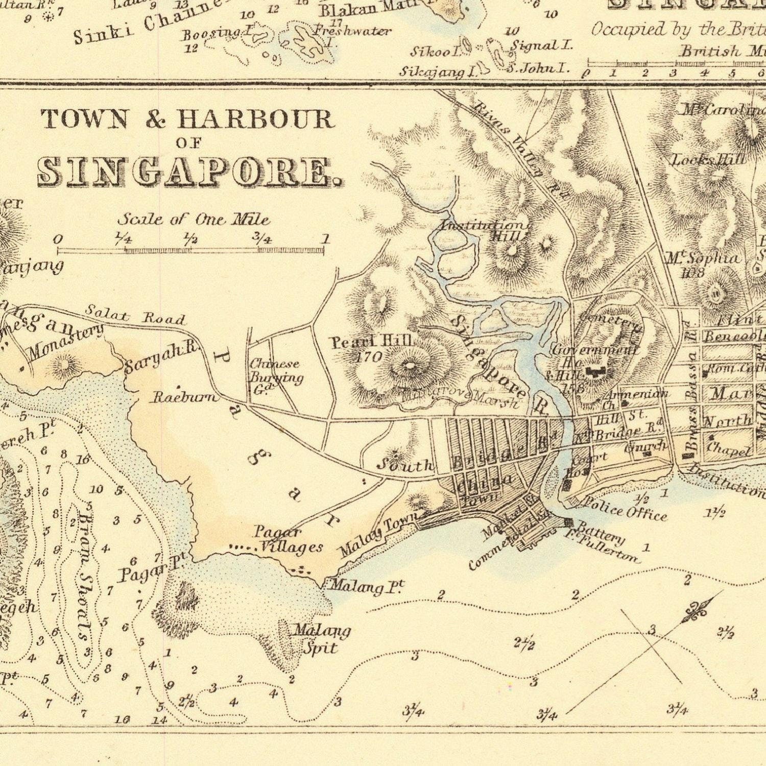 detail of the map from the centre left