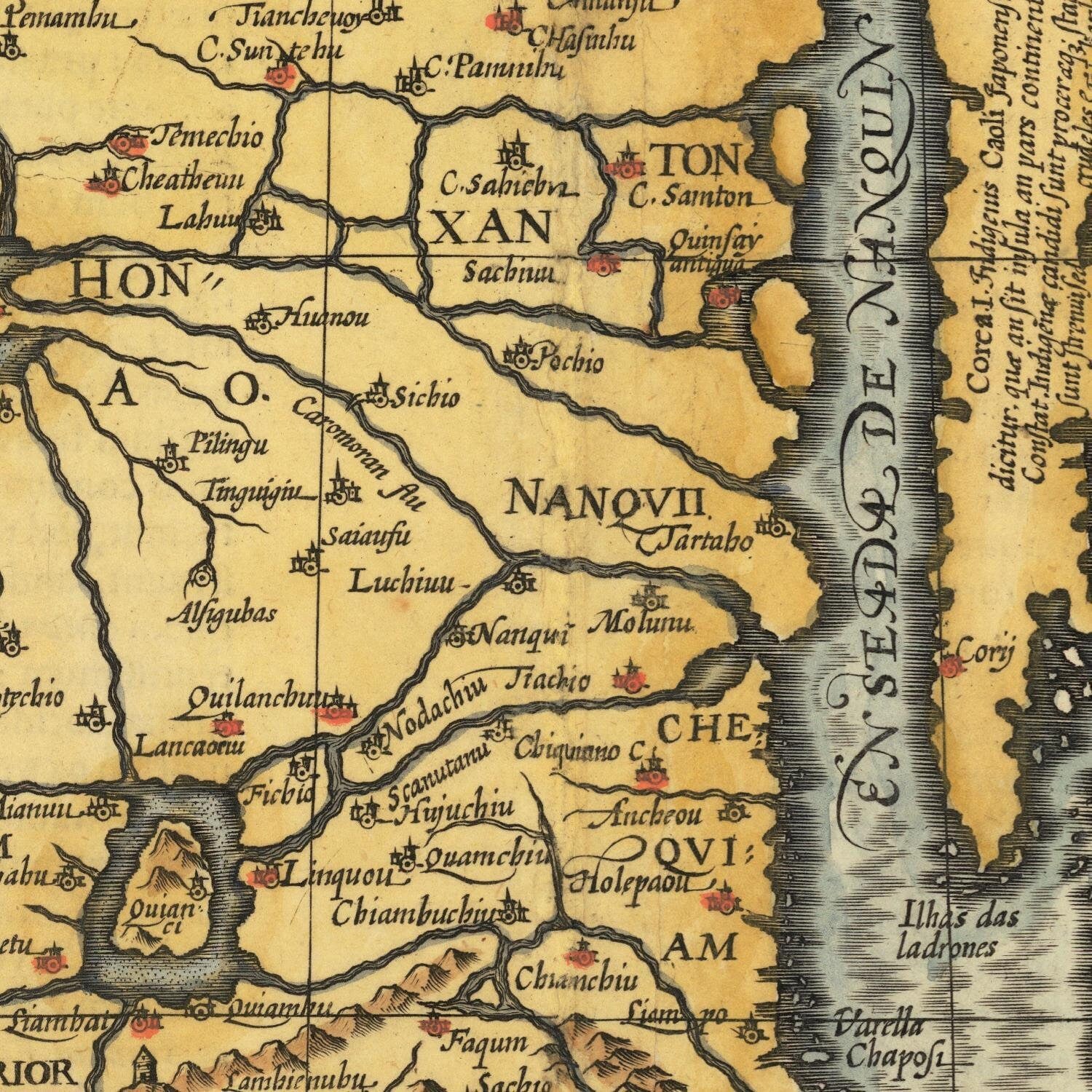 detail of the map from the centre 