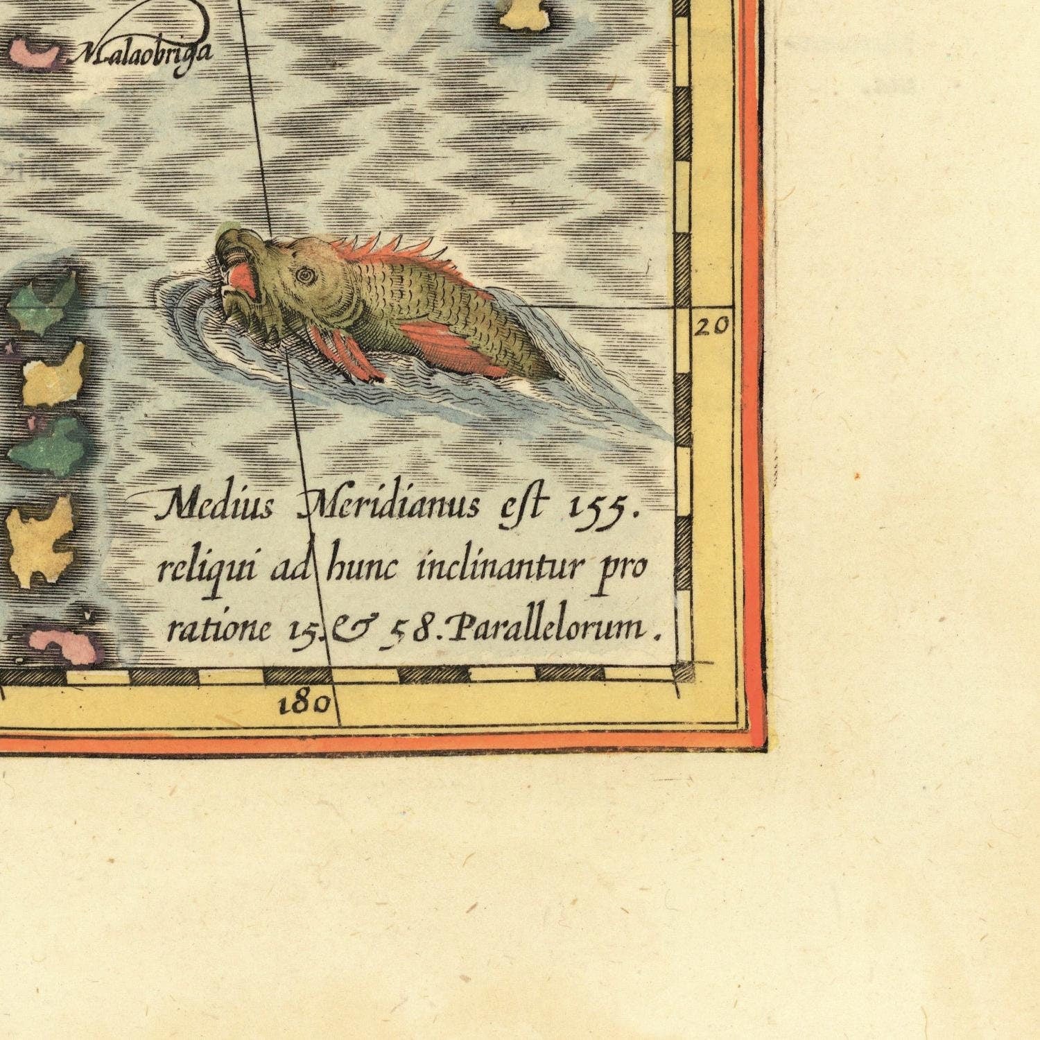 detail of the map from the bottom right corner