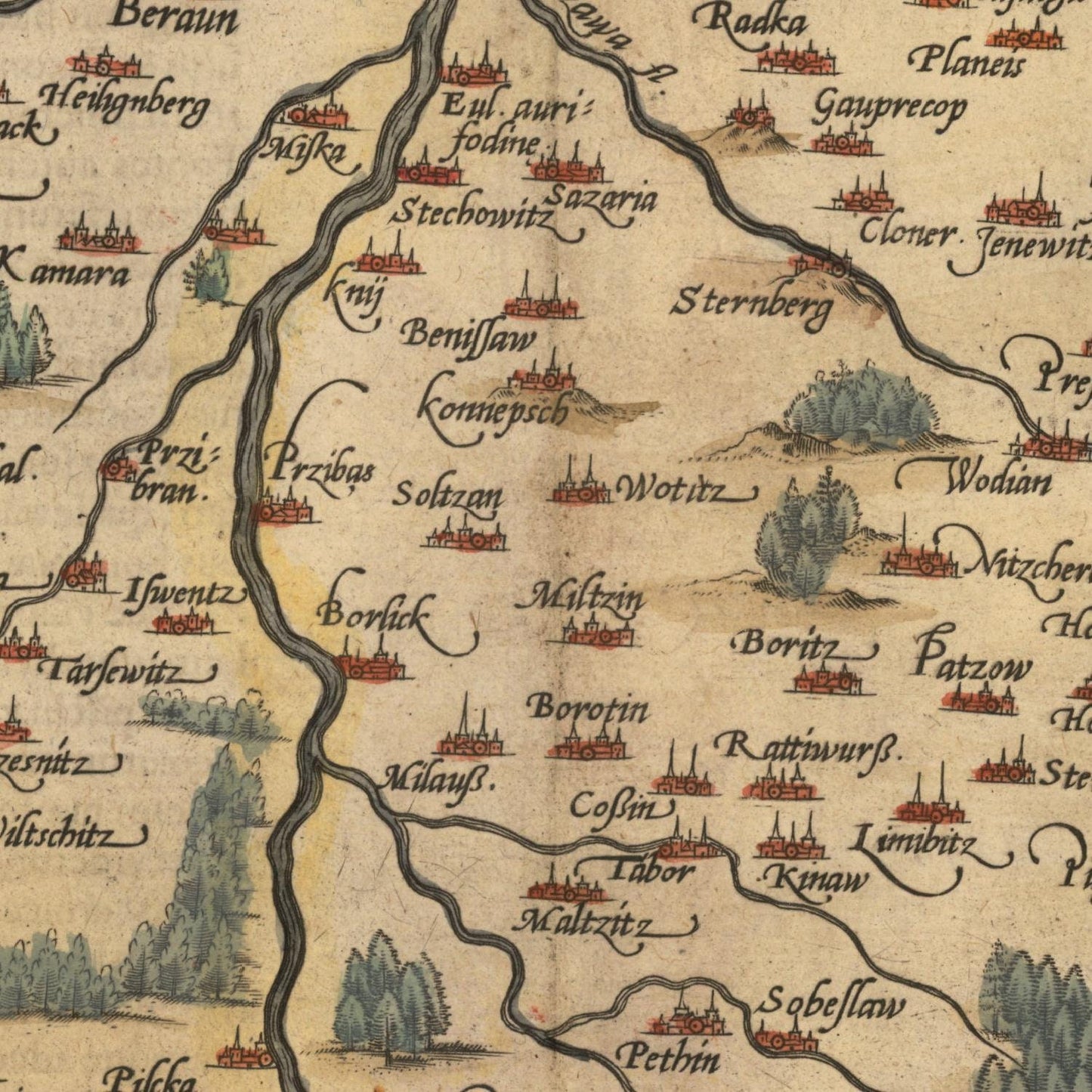 detail of the map from the centre 