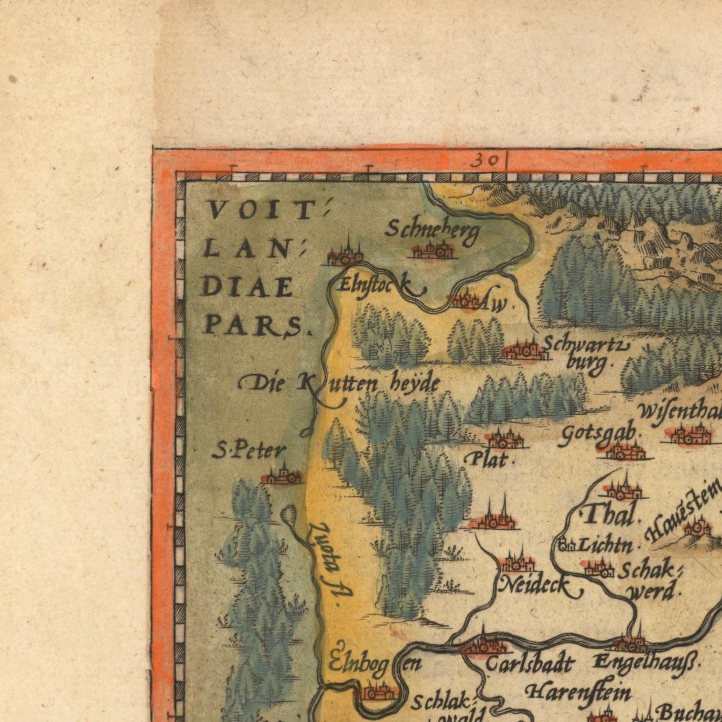 detail of the map from the top left corner