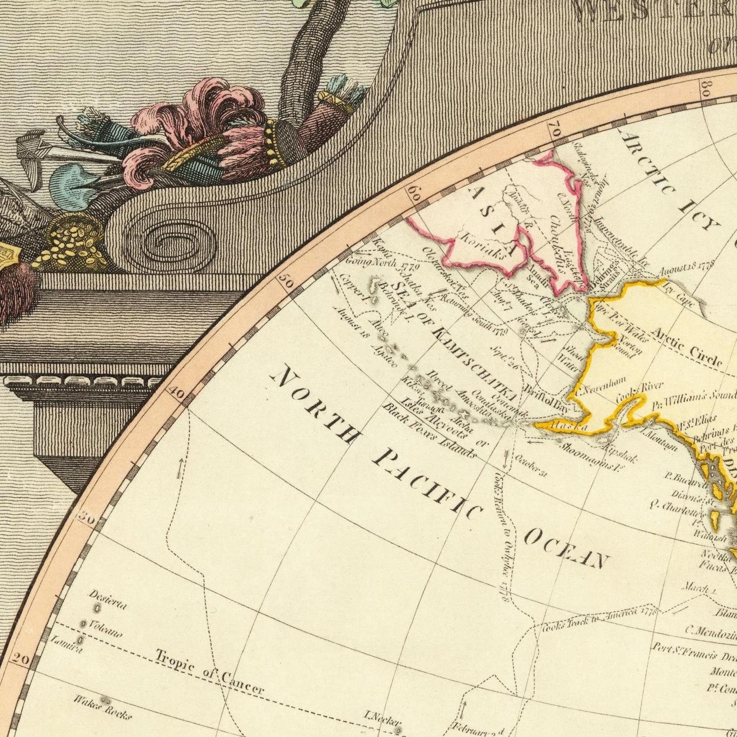 detail of the map from the centre left