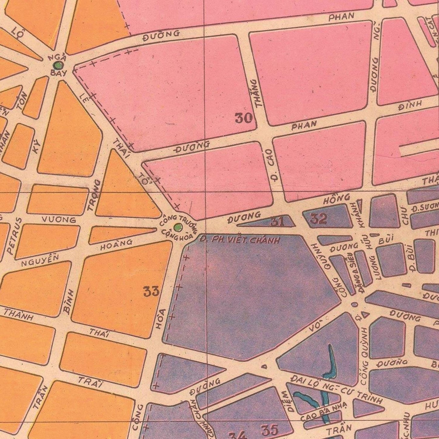 detail of the map from the centre 