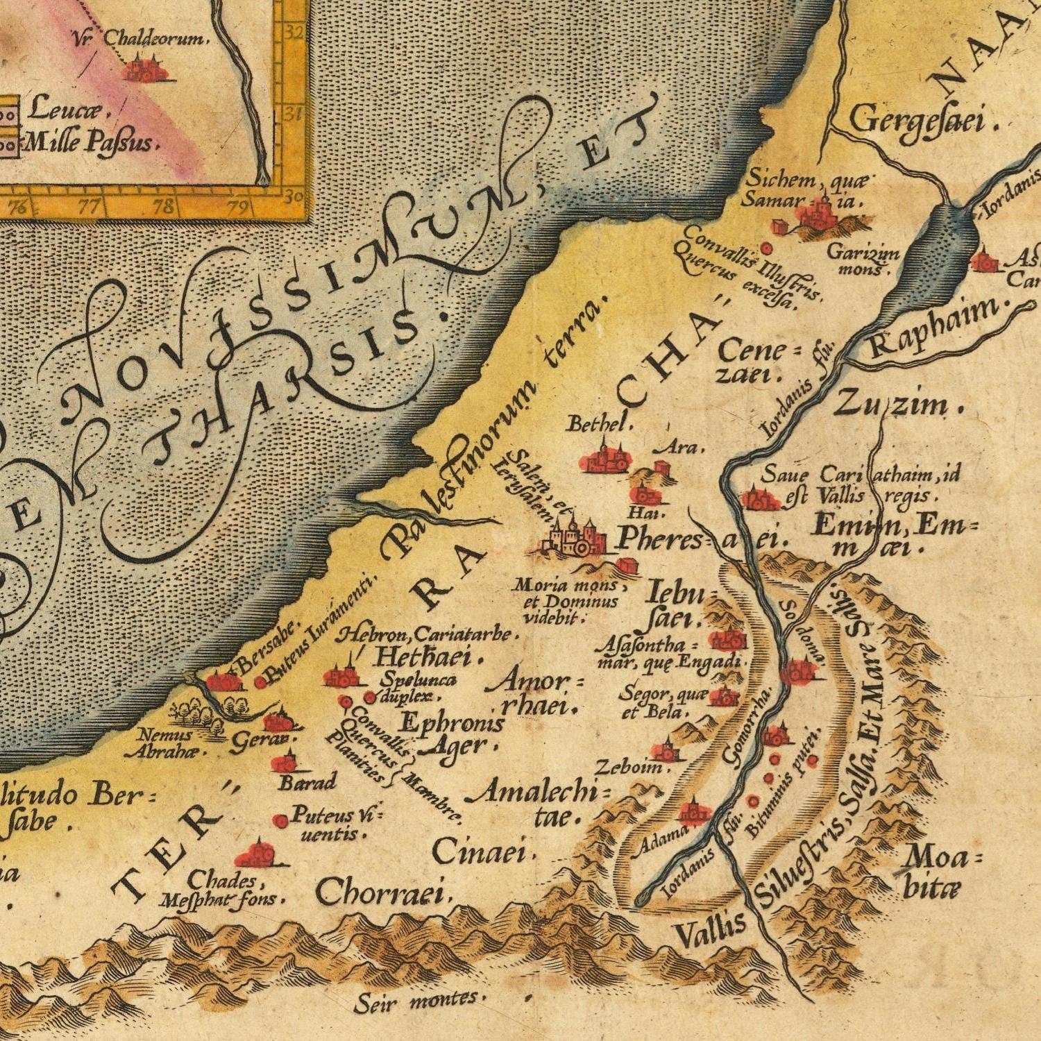 detail of the map from the centre 