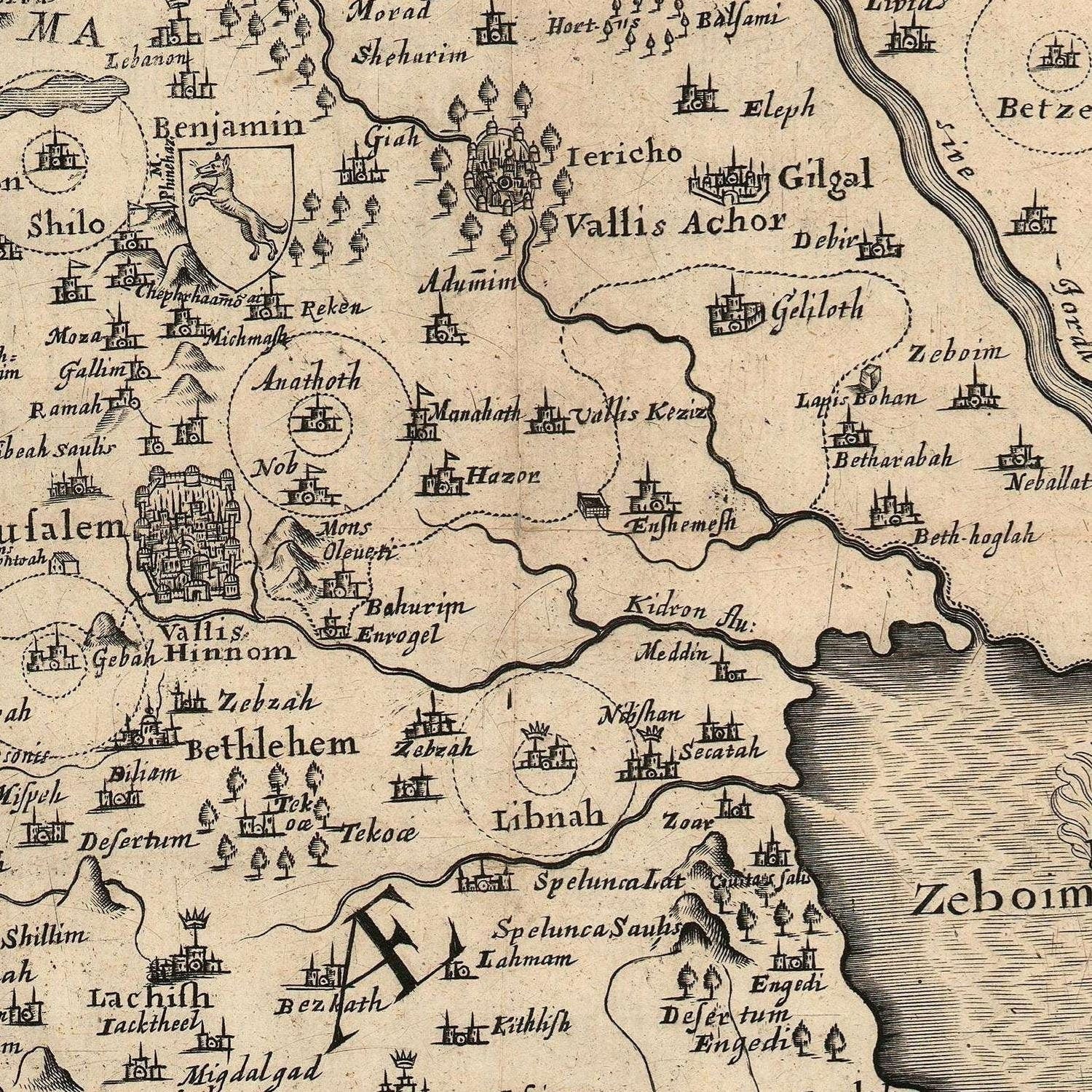 detail of the map from the centre 