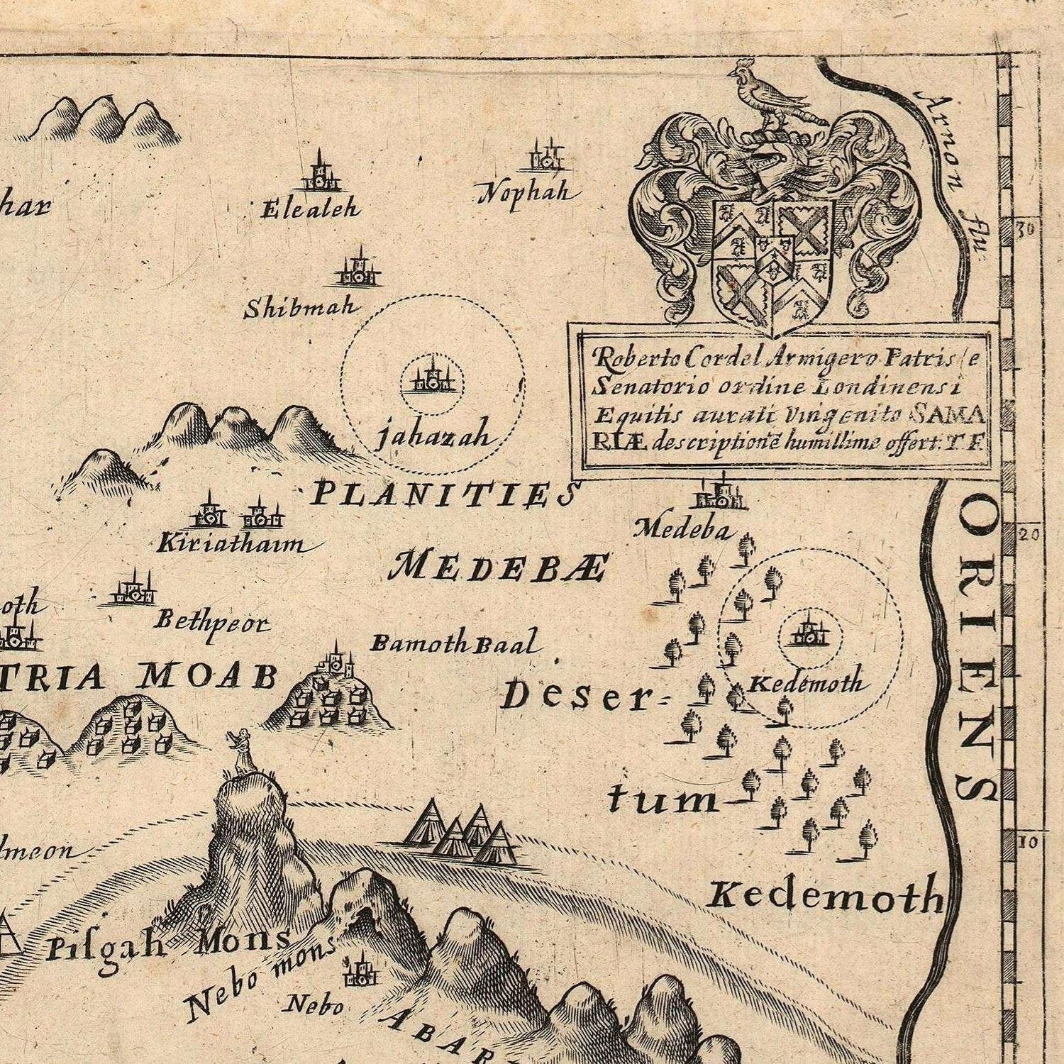 detail of the map from the top right corner