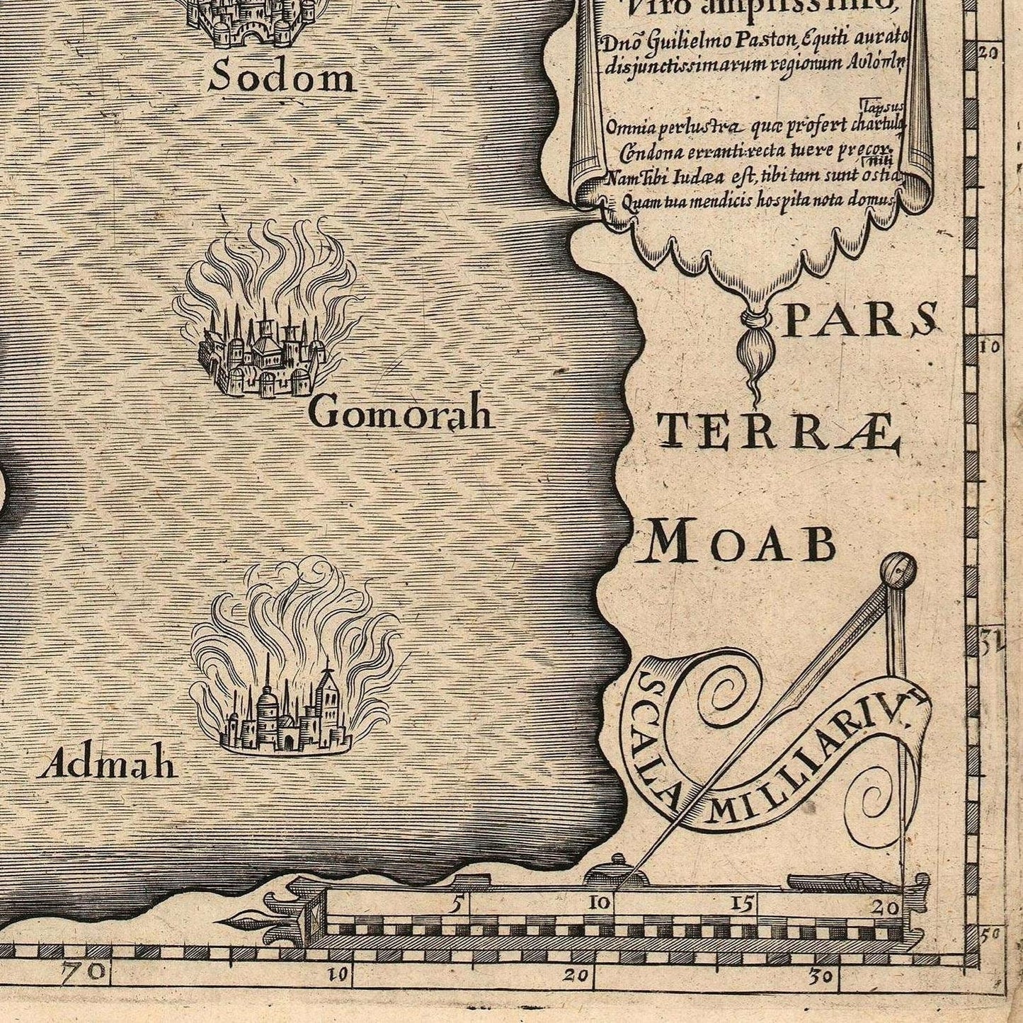 detail of the map from the bottom right corner