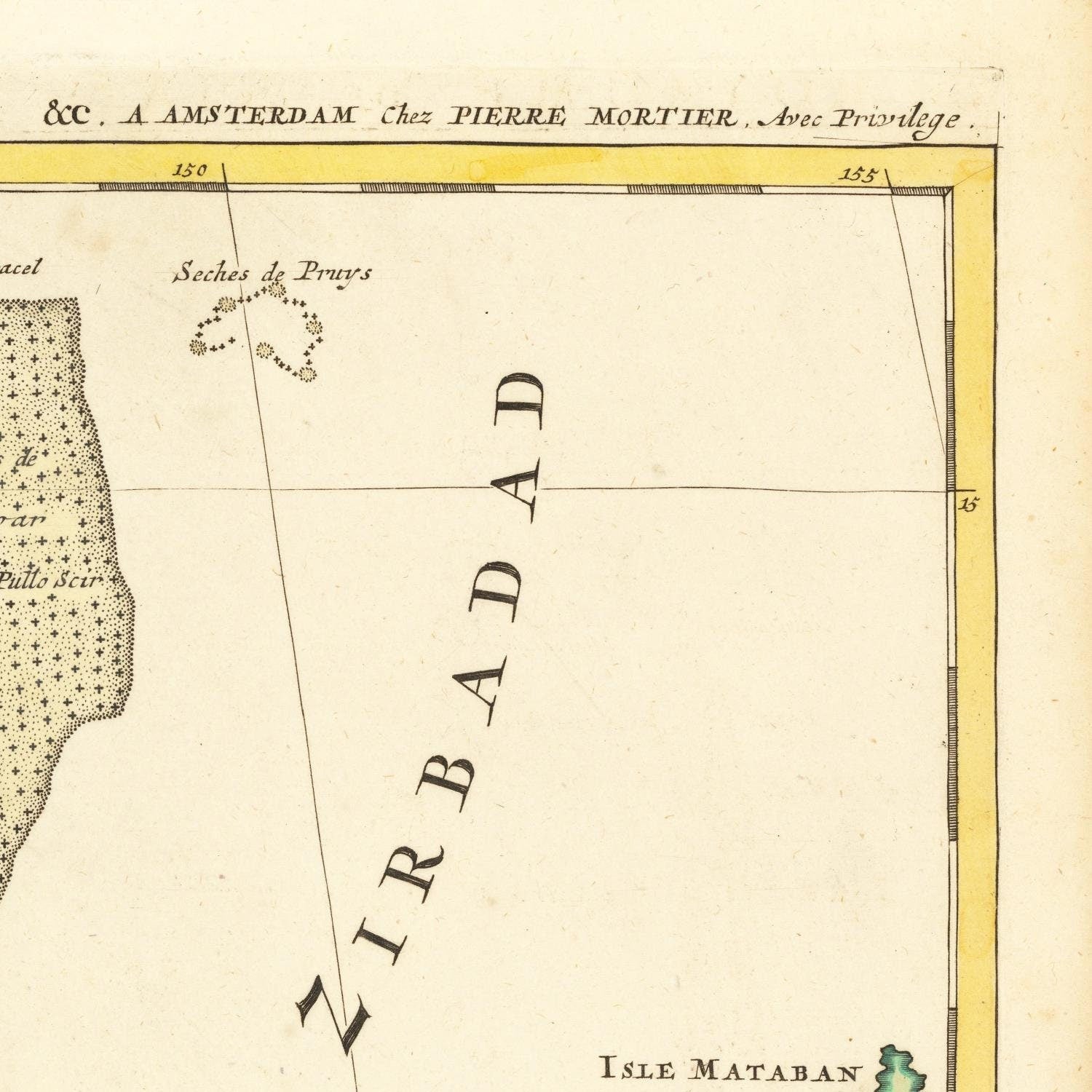 detail of the map from the top right corner