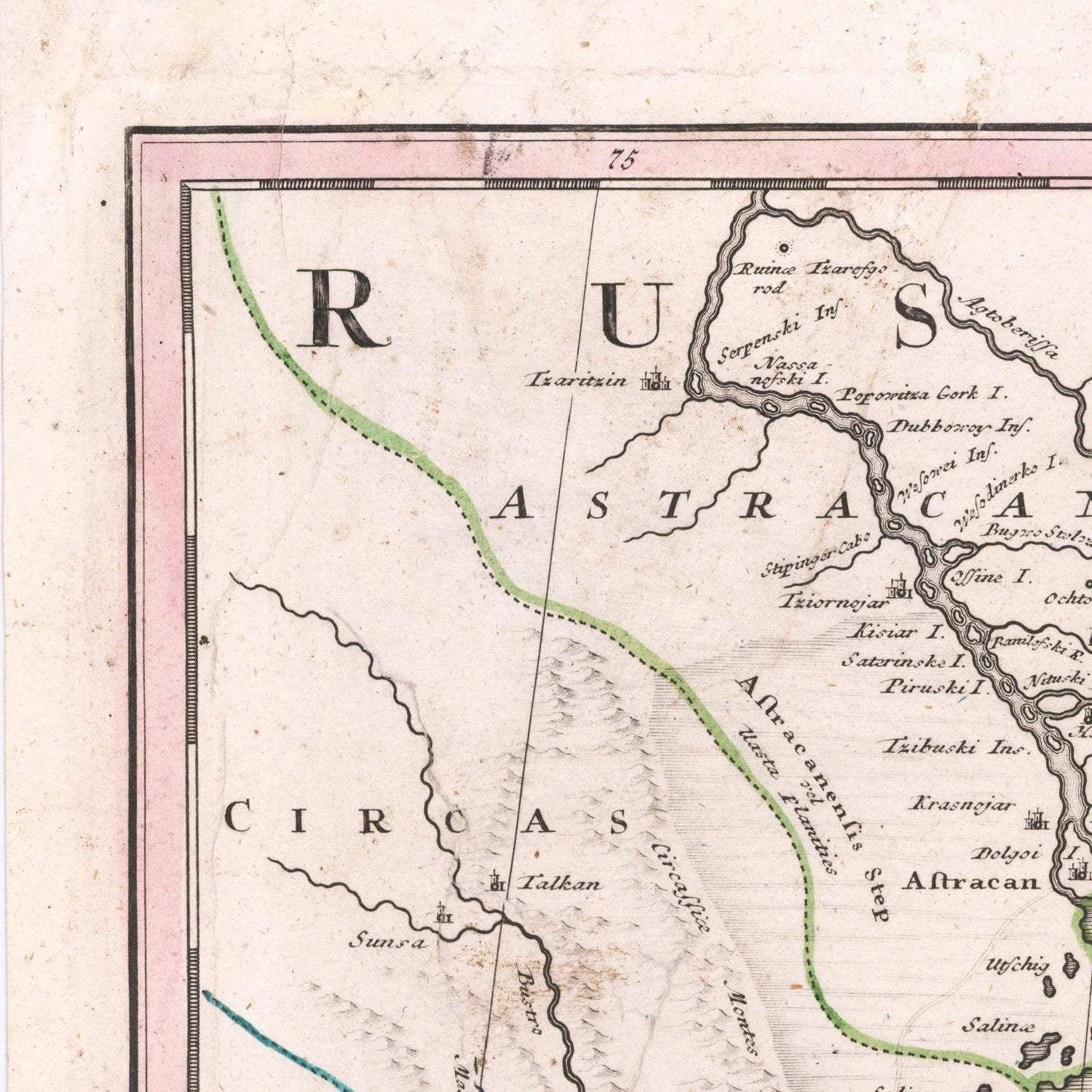 detail of the map from the top left corner