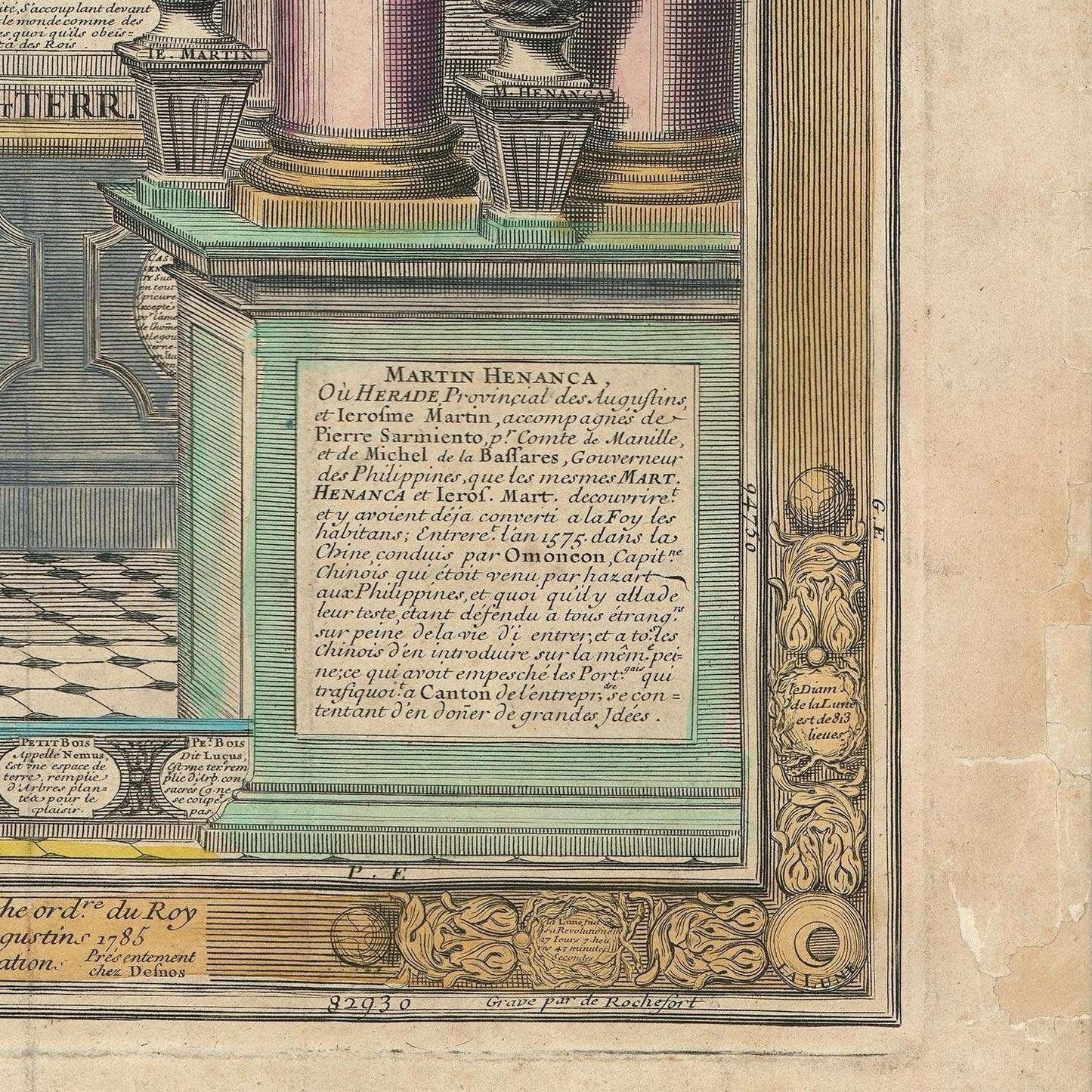 detail of the map from the bottom right corner